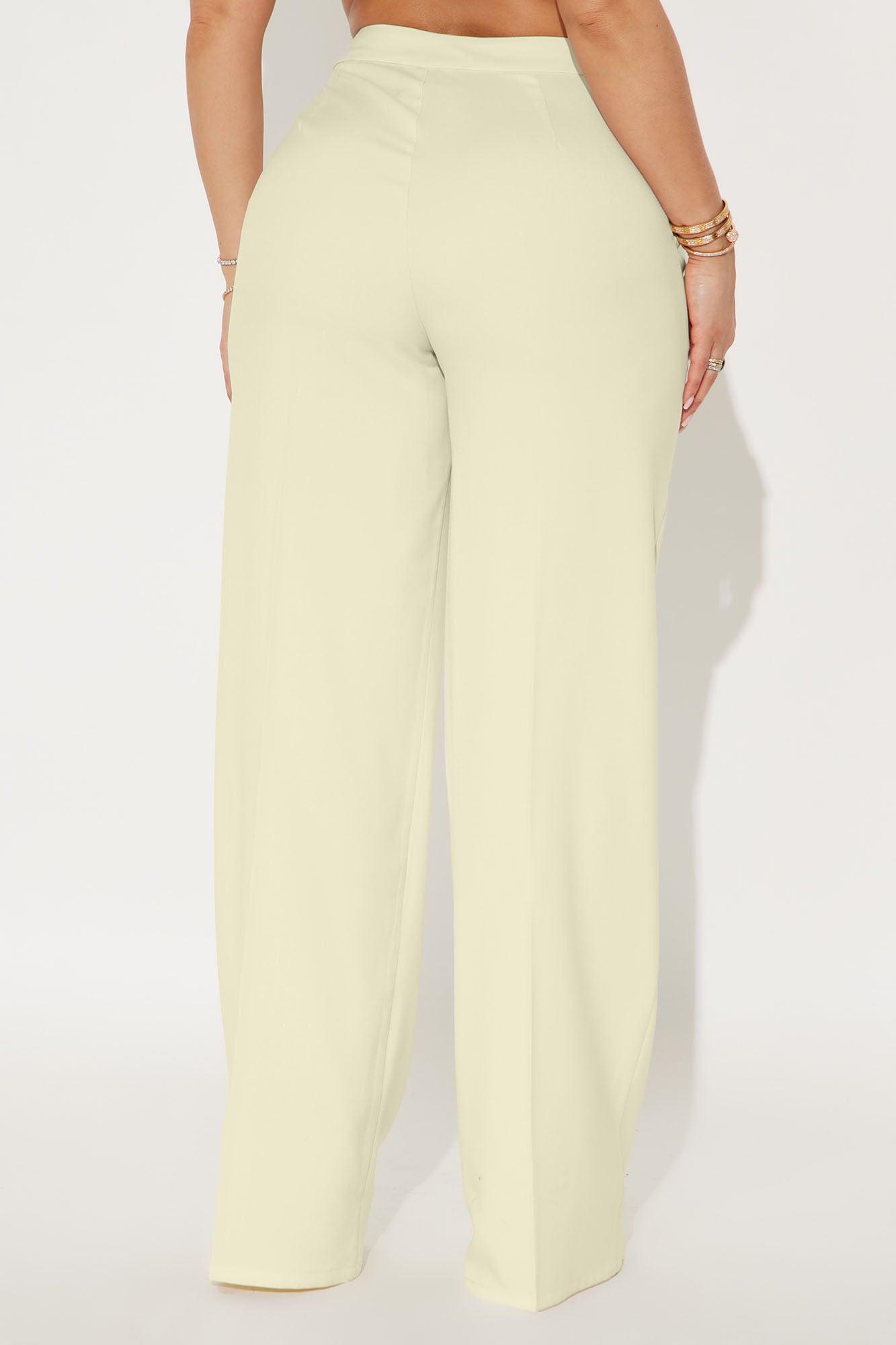 Halley Wide Leg Trouser - Cream Product Image
