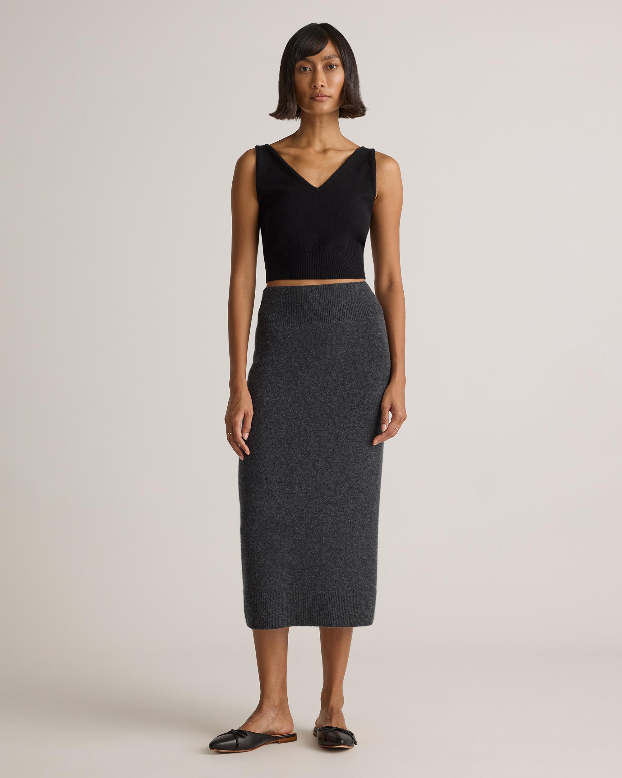 Quince | Women's Mongolian Cashmere Fitted Midi Skirt Product Image