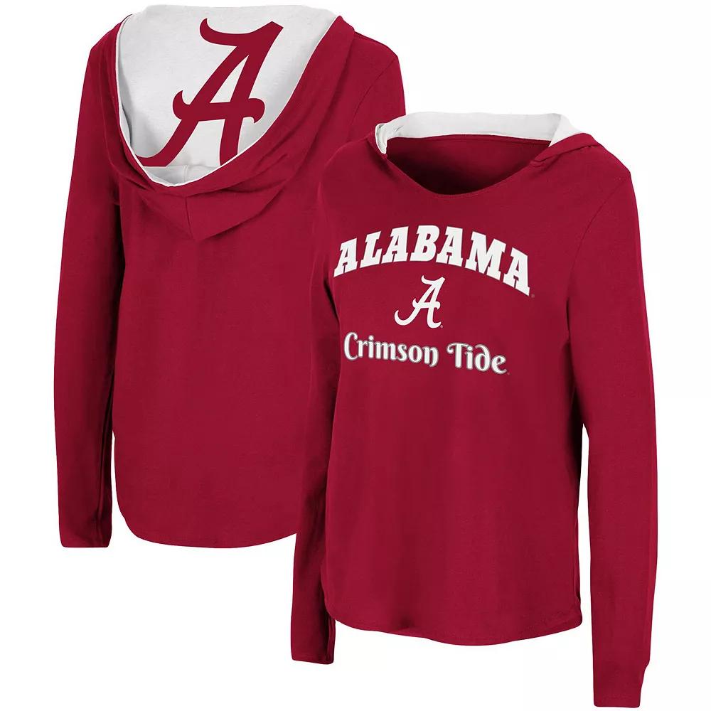 Women's Colosseum Crimson Alabama Crimson Tide Catalina Hoodie Long Sleeve T-Shirt,  Product Image