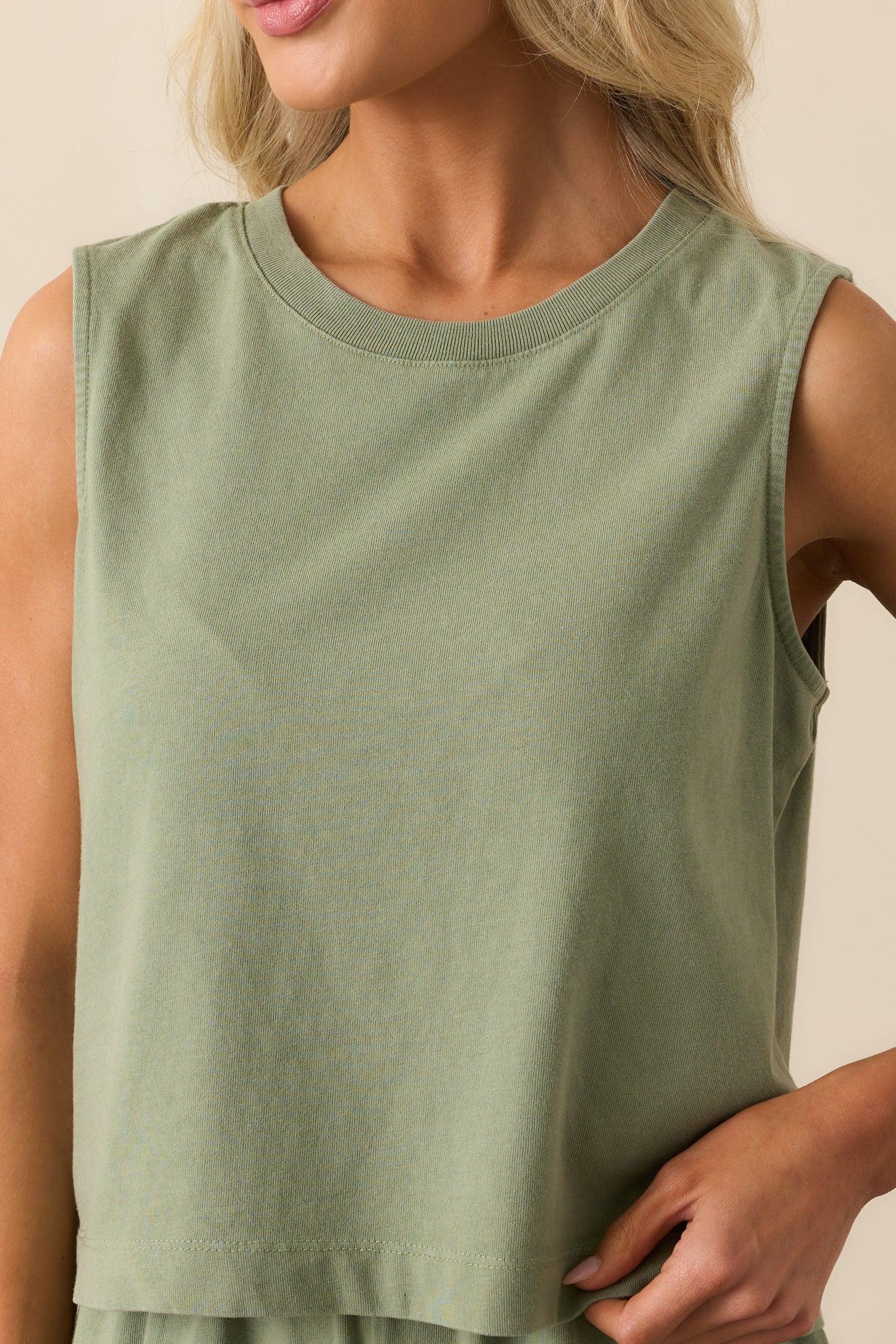 Z Supply Avocado Green Sloane Cotton Jersey Tank Product Image