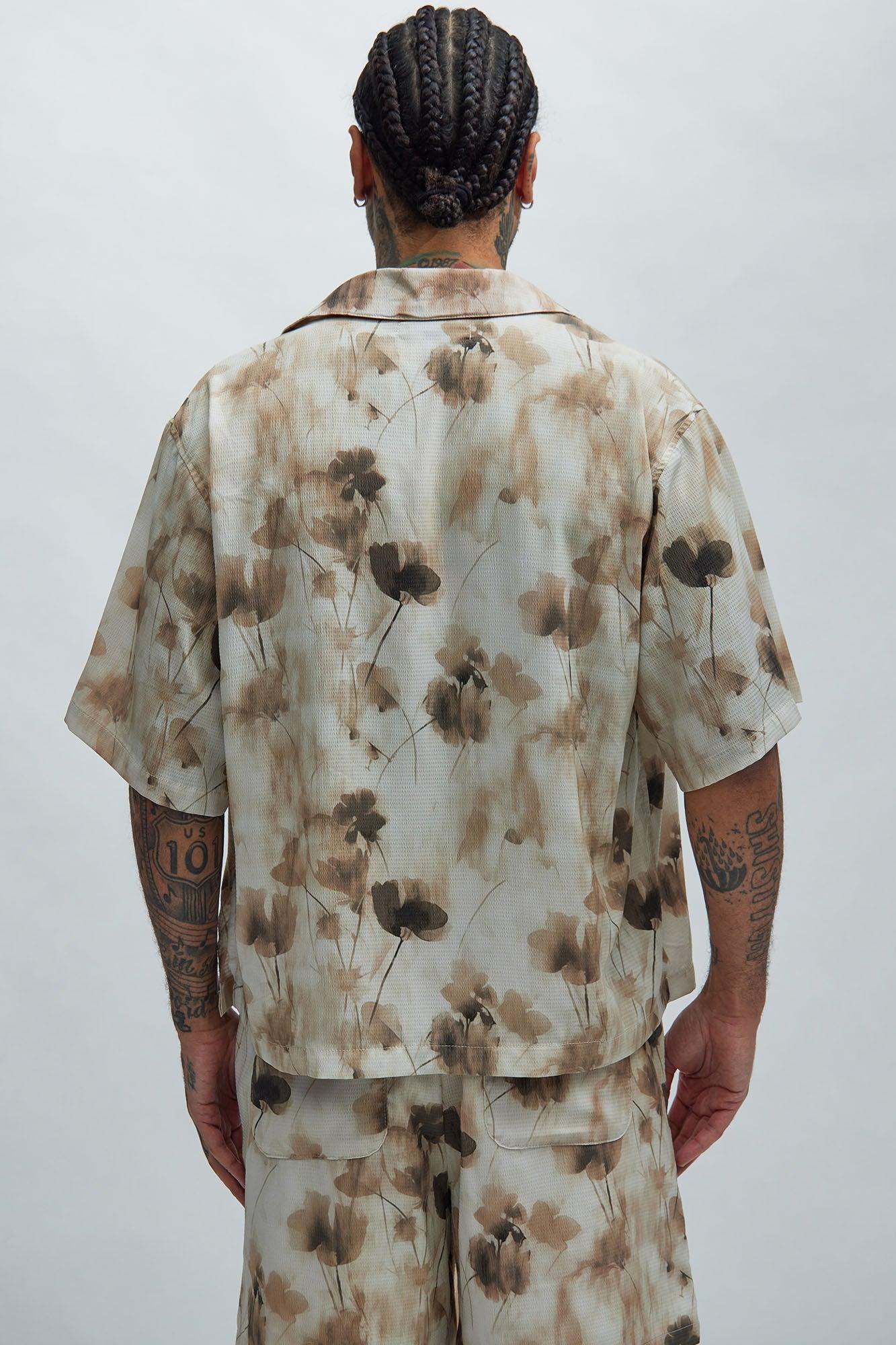 Hamilton Watercolor Foliage Shirt - Tan/Multi Product Image