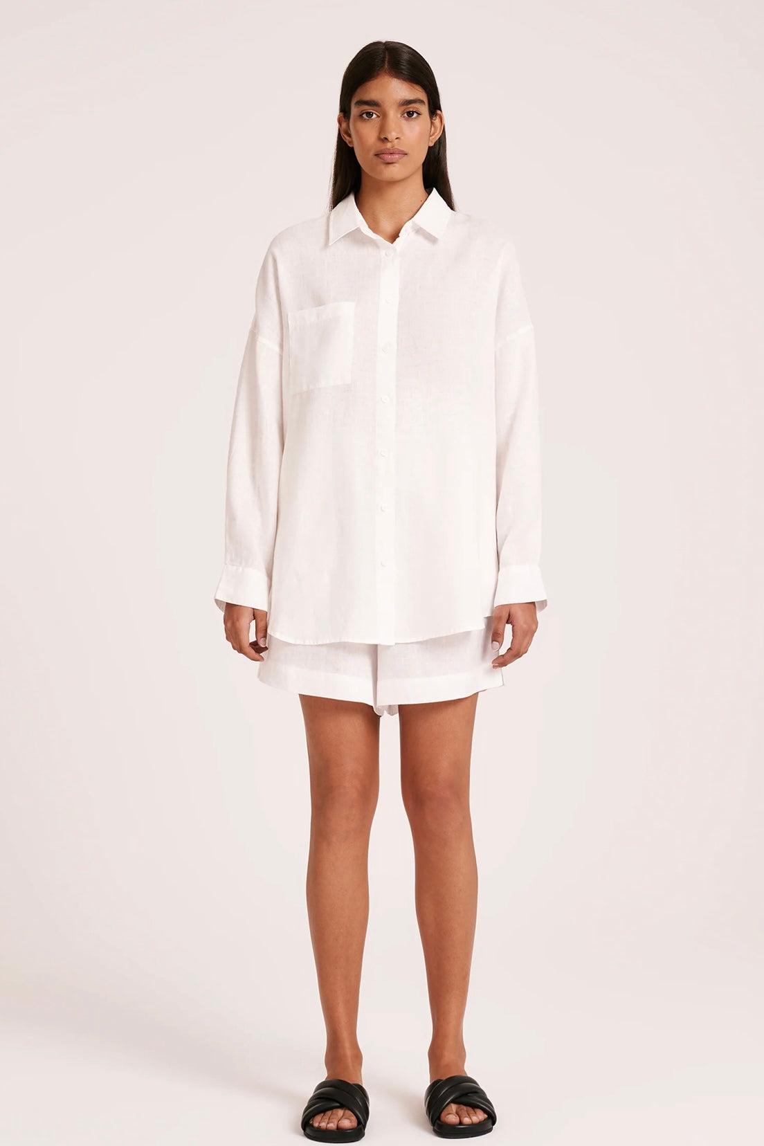 Nude Lucy | Lounge Heritage Linen Shirt | White Product Image