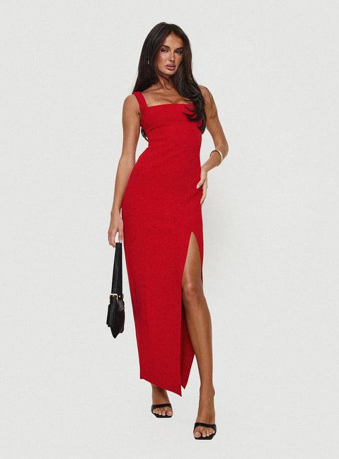 Bombshell Maxi Dress Red Product Image