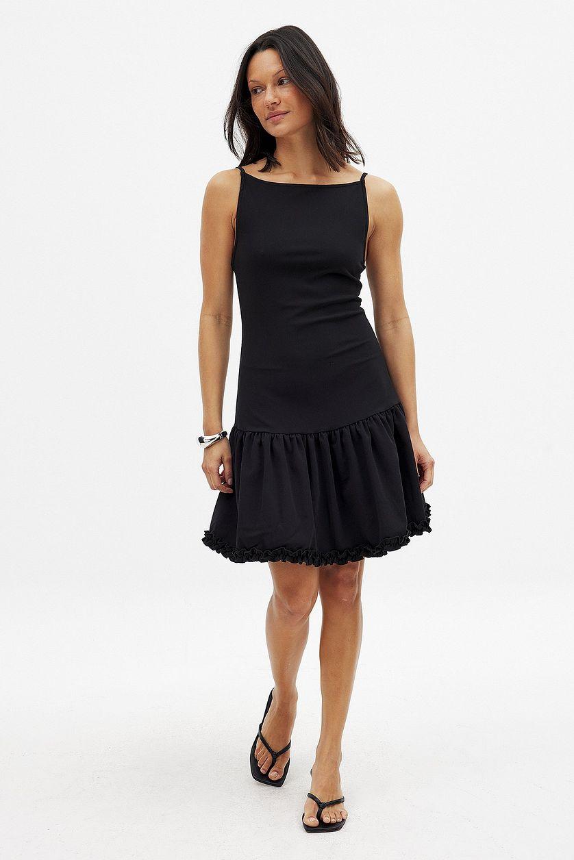 Open Back Mini Frill Dress Product Image