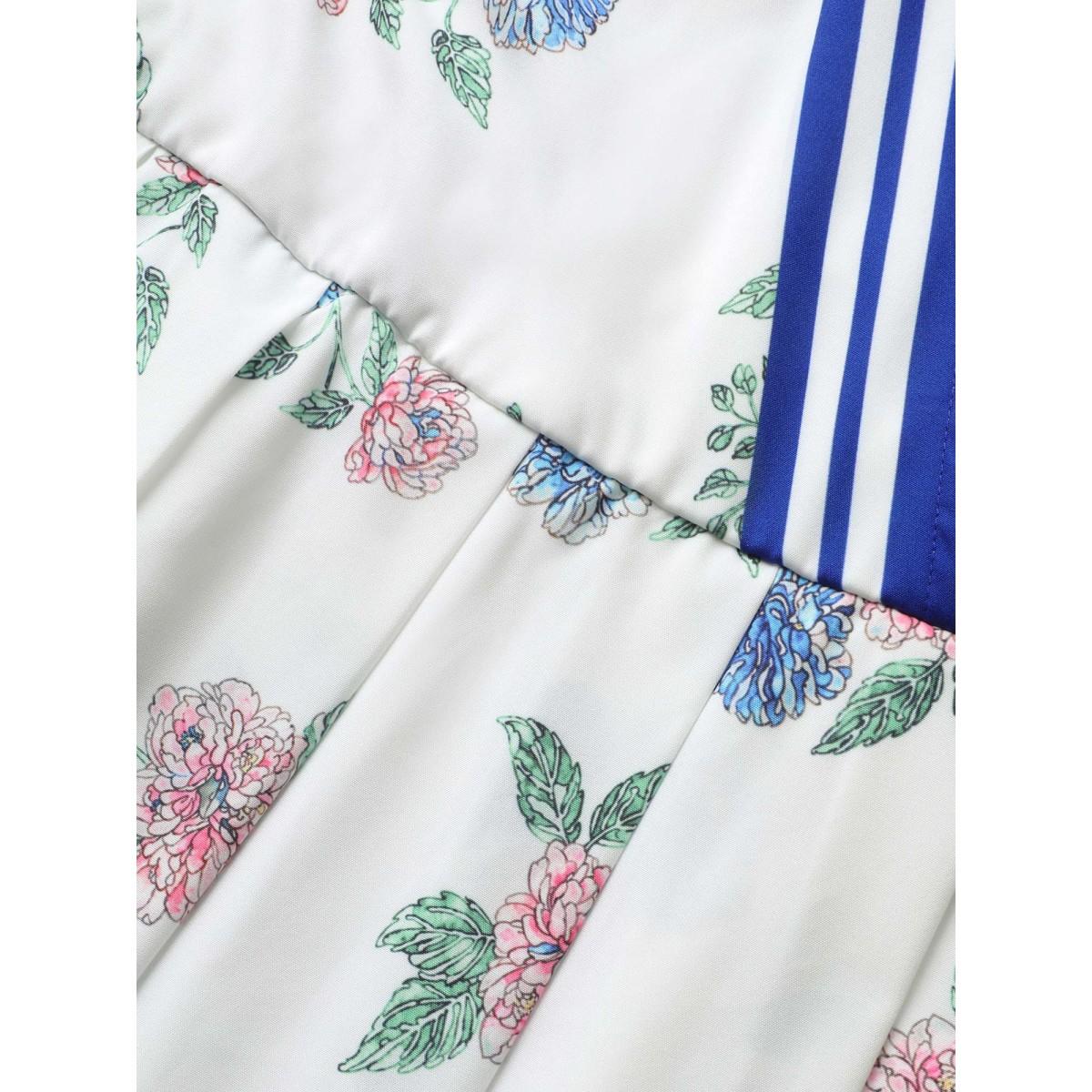 Plus Size Floral Patchwork Striped Wrap Cap Sleeve Dress Mediumblue Women Elegant Belted V-neck Cap Sleeve Curvy BloomChic 14-16/1X Product Image