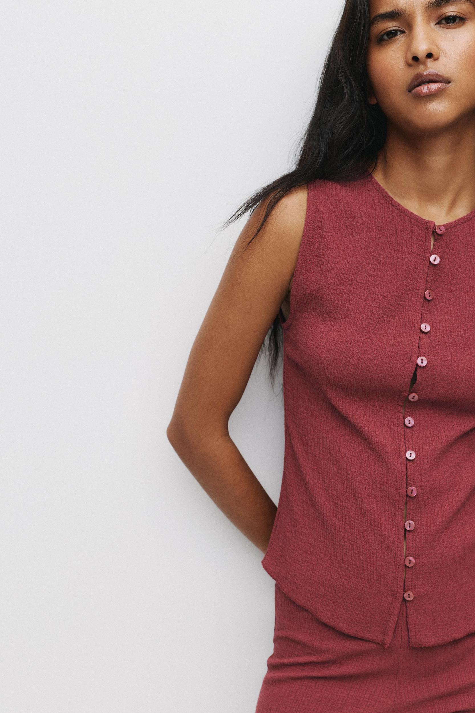 Rustic top with buttons Product Image