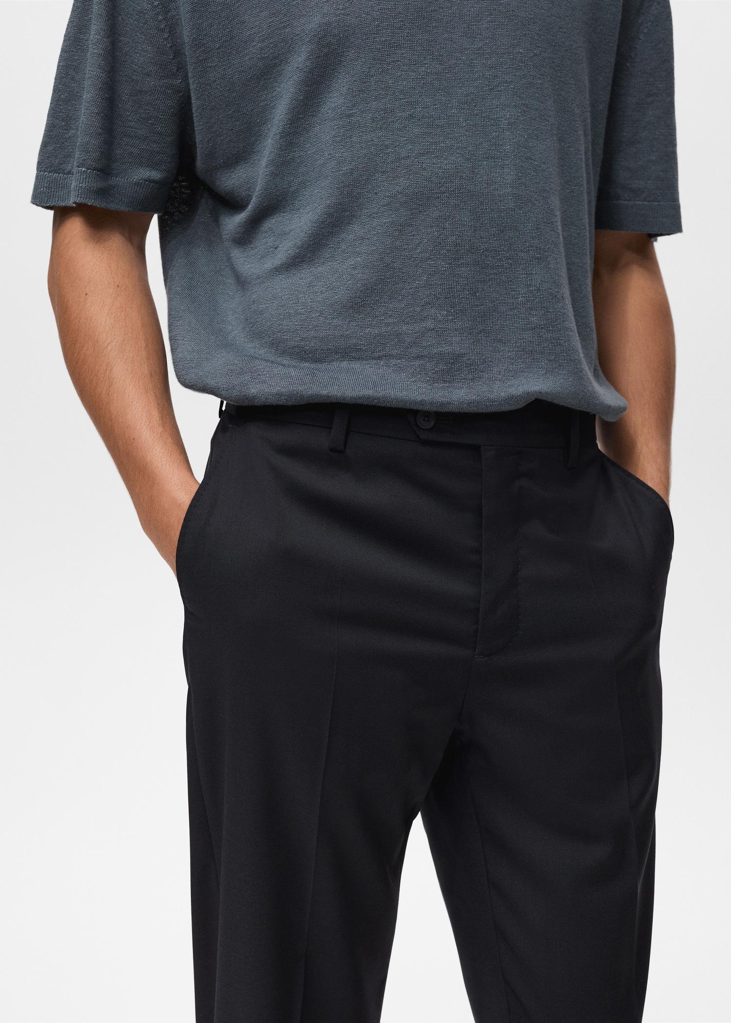 Cold wool slim-fit pants - Men | MANGO USA Product Image