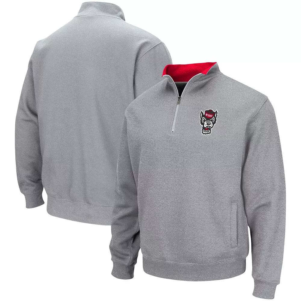 Men's Colosseum Heathered Gray NC State Wolfpack Tortugas Team Logo Quarter-Zip Jacket,  Product Image