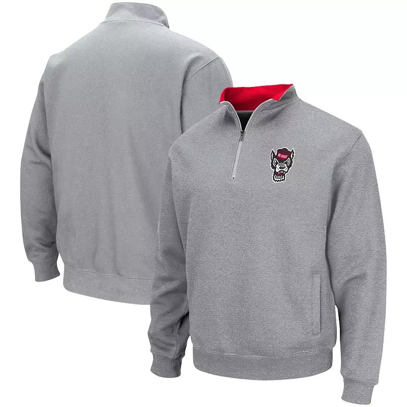 Men's Colosseum Heathered Gray Mississippi State Bulldogs Tortugas Team Logo Quarter-Zip Jacket,  Product Image