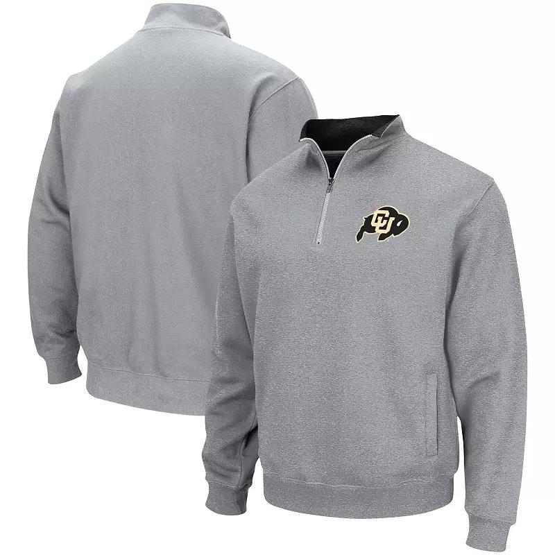 Men's Colosseum Heathered Gray Colorado Buffaloes Tortugas Team Logo Quarter-Zip Jacket,  Product Image