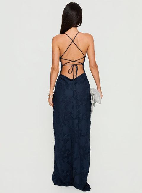 Celena Maxi Dress Navy Burnout Product Image