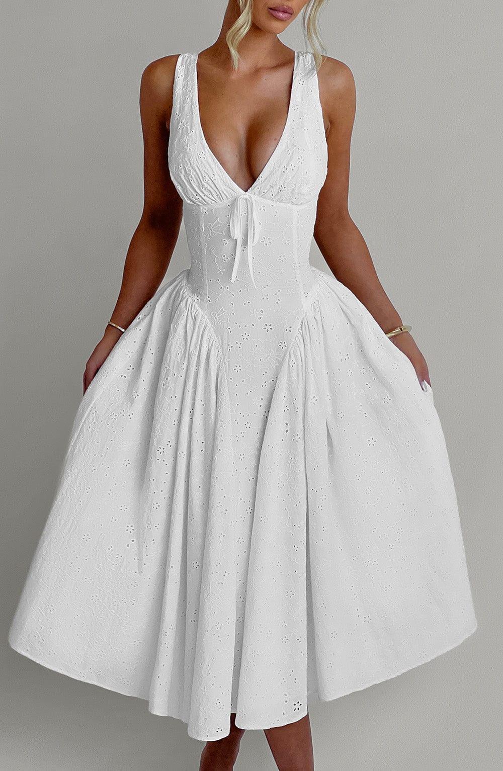 Monroe Midi Dress - Ivory Product Image
