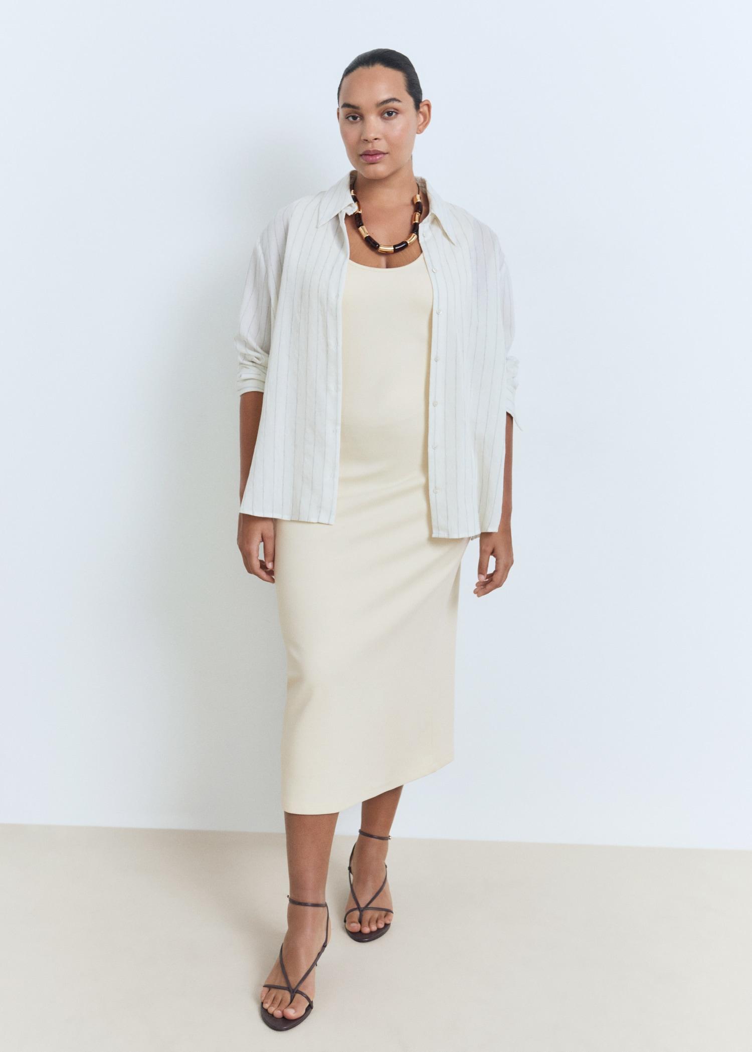 Fitted midi-dress - Women | MANGO USA Product Image