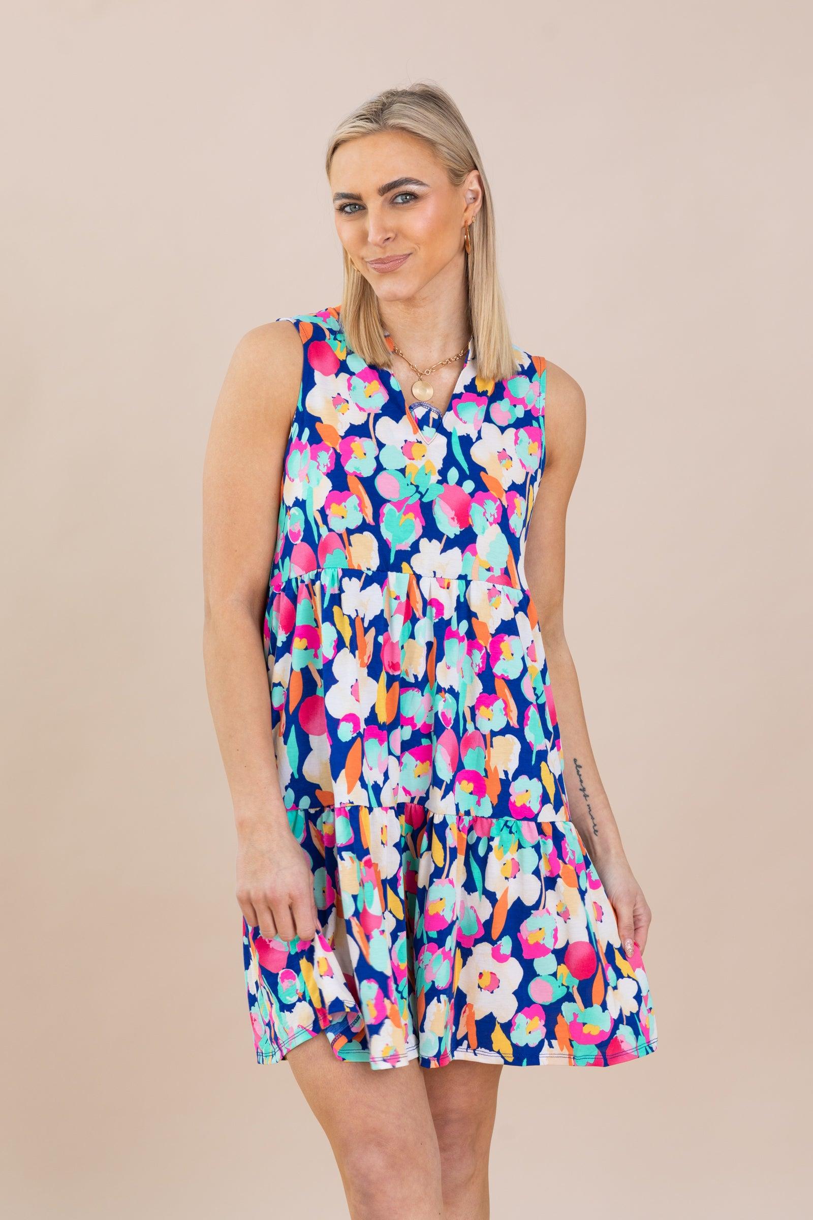 Royal Floral Multicolor Wrinkle Free Dress Product Image