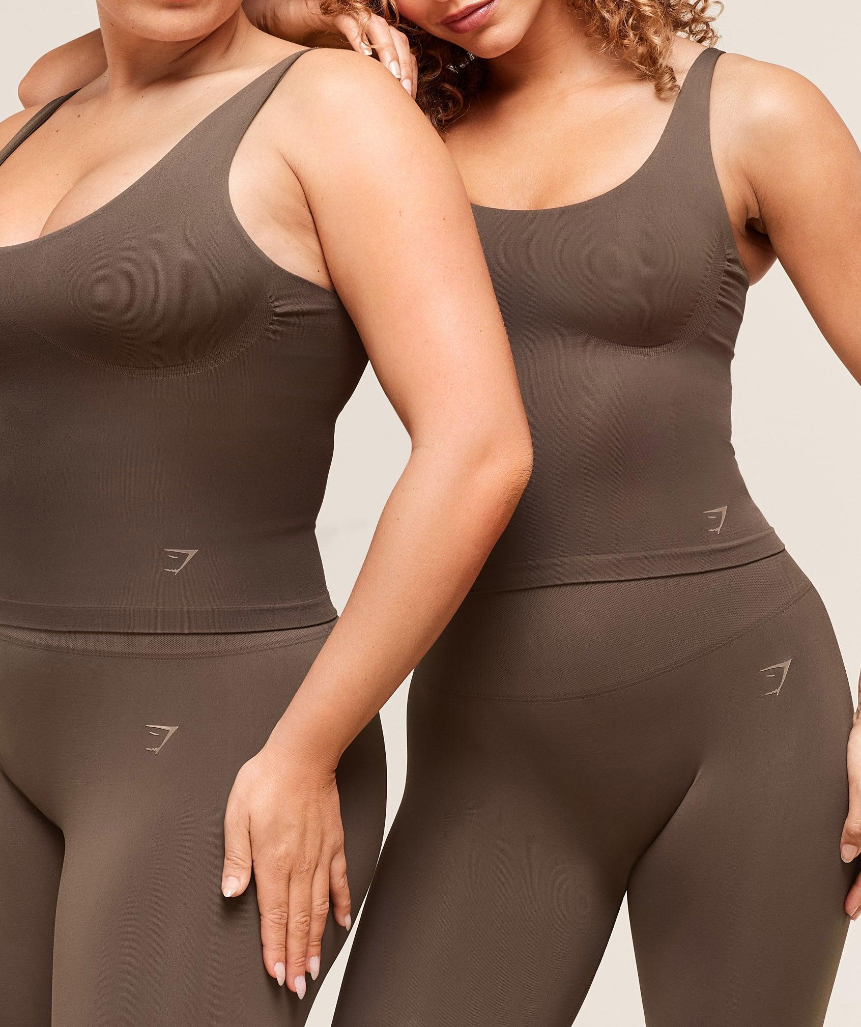 Gymshark Soft Sculpt Tank With Shelf - Walnut Brown Female Product Image