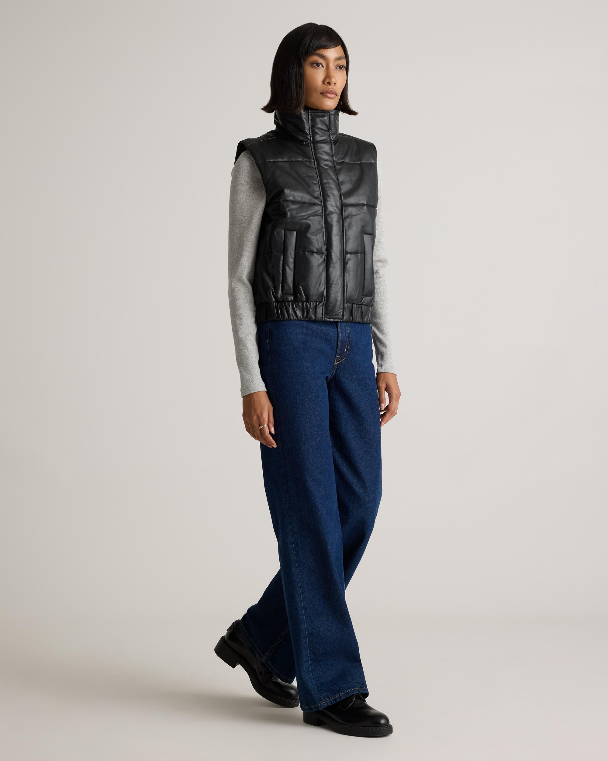 Quince | Women's Puffer Vest Leather Product Image