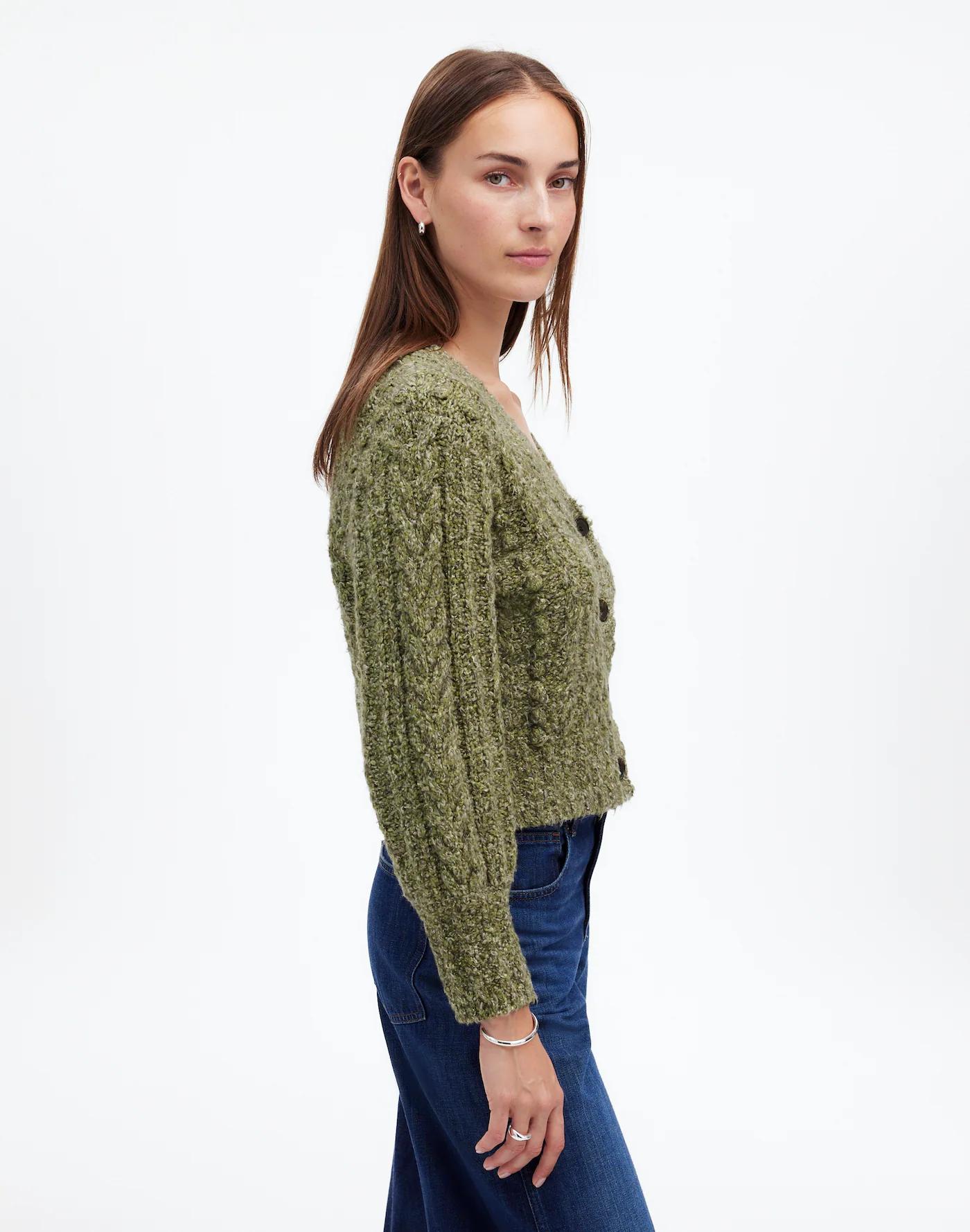 Cable V-Neck Cardigan Product Image