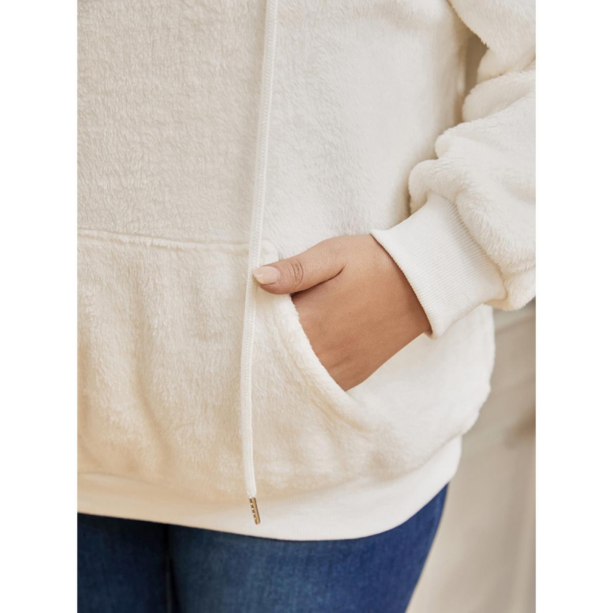 Plus Size Elk & Snowflake Print Pocket Drawstring Hooded Sweatshirt Women Multicolor Casual Patchwork Hooded Dailywear Sweatshirts BloomChic 26/4X Product Image