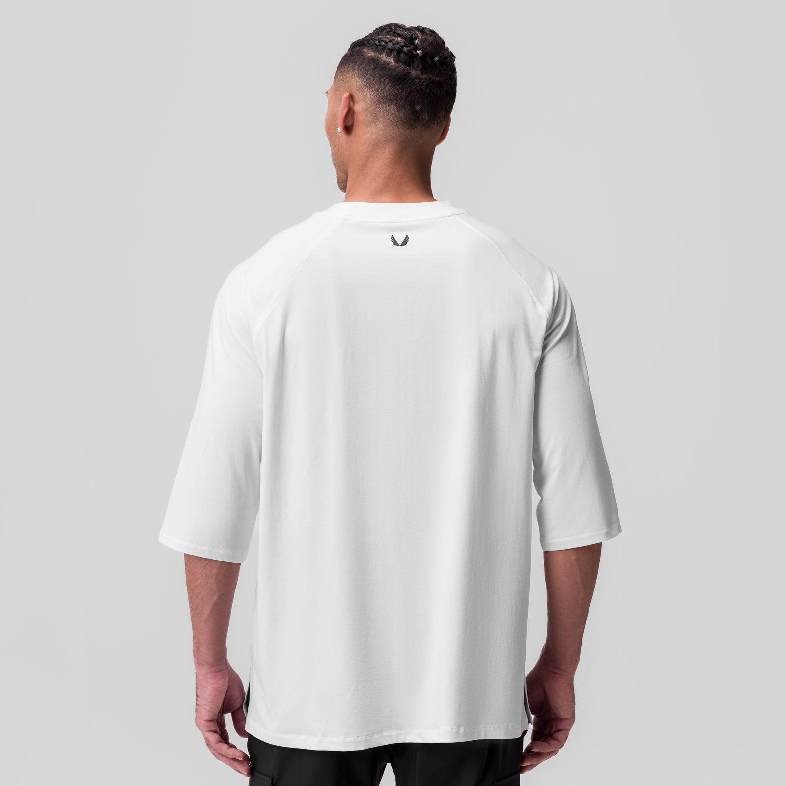 1086. Supima® 3/4-Sleeve Oversized Tee - White Product Image