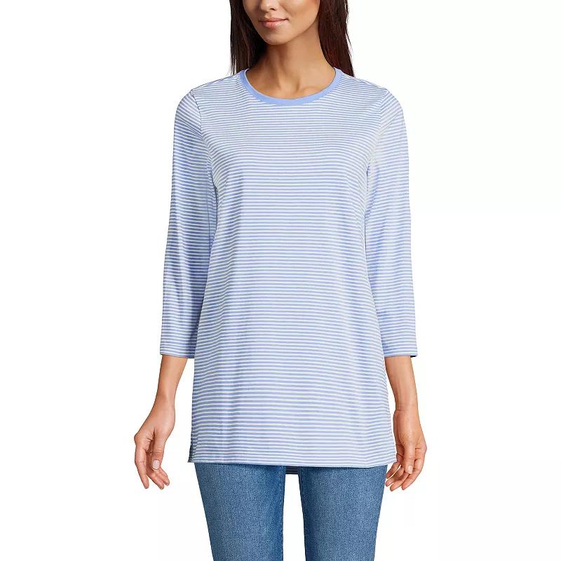 Petite Lands' End 3/4-Sleeve Supima Cotton Crewneck Tunic, Women's,  Product Image