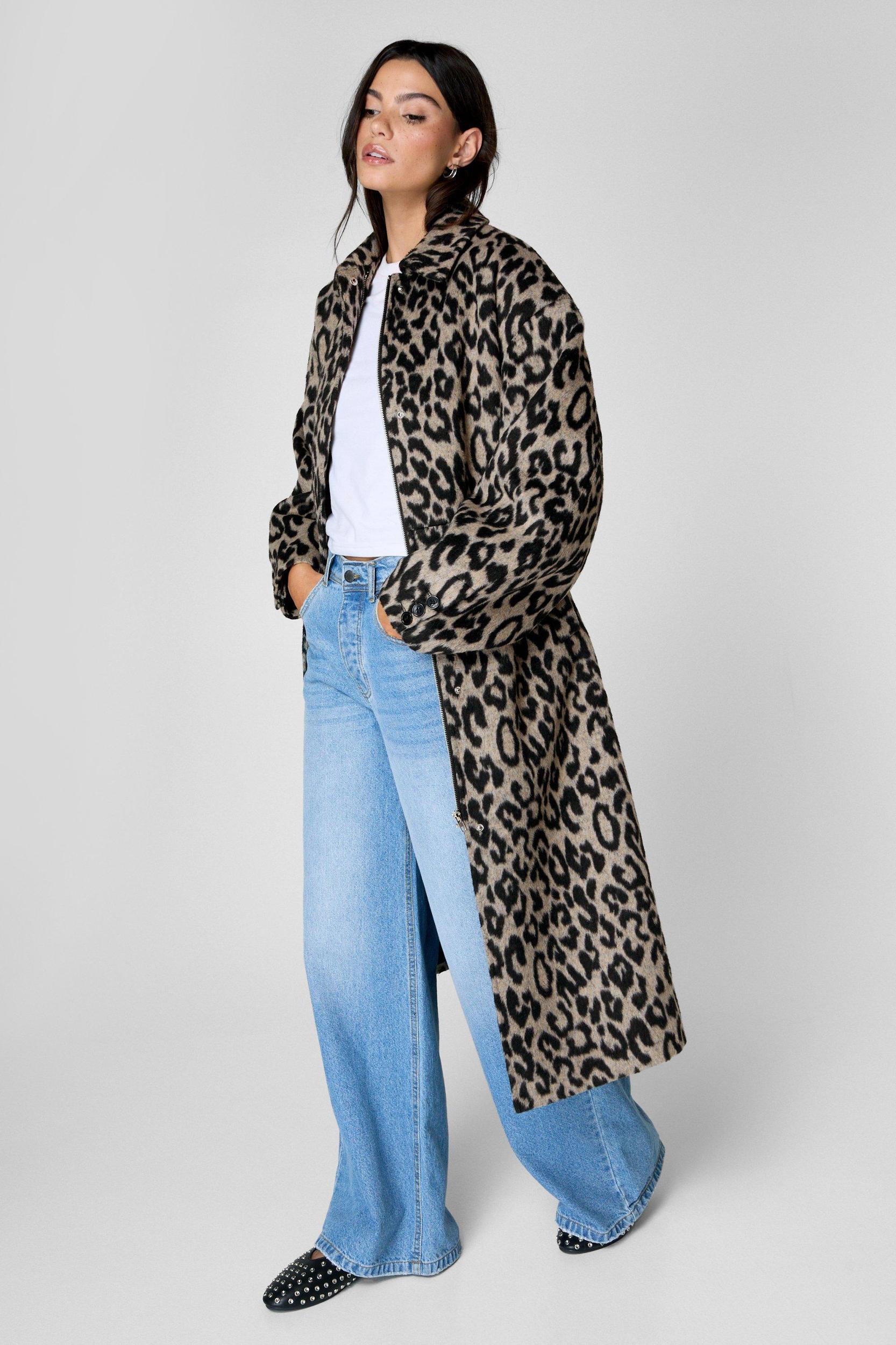Wool Blend Animal Tailored Coat Product Image