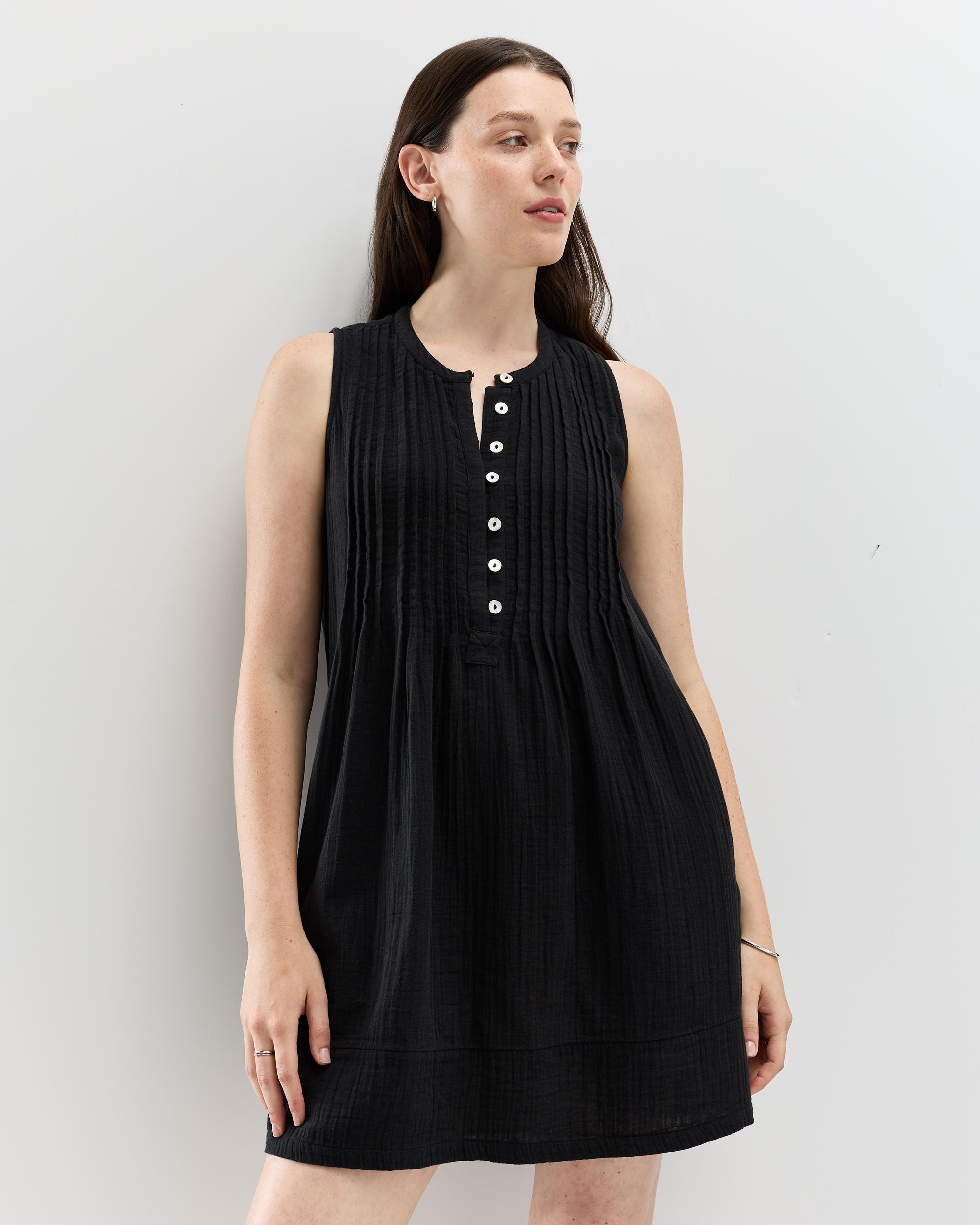 Quince | Women's Gauze Sleeveless Swing Dress Organic Cotton Product Image