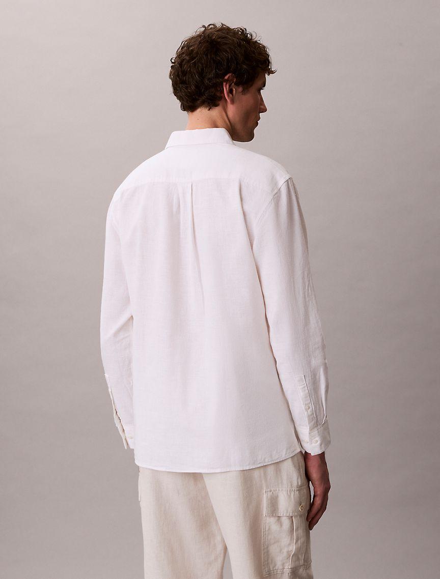 Linen Cotton Classic Button-Down Shirt Product Image