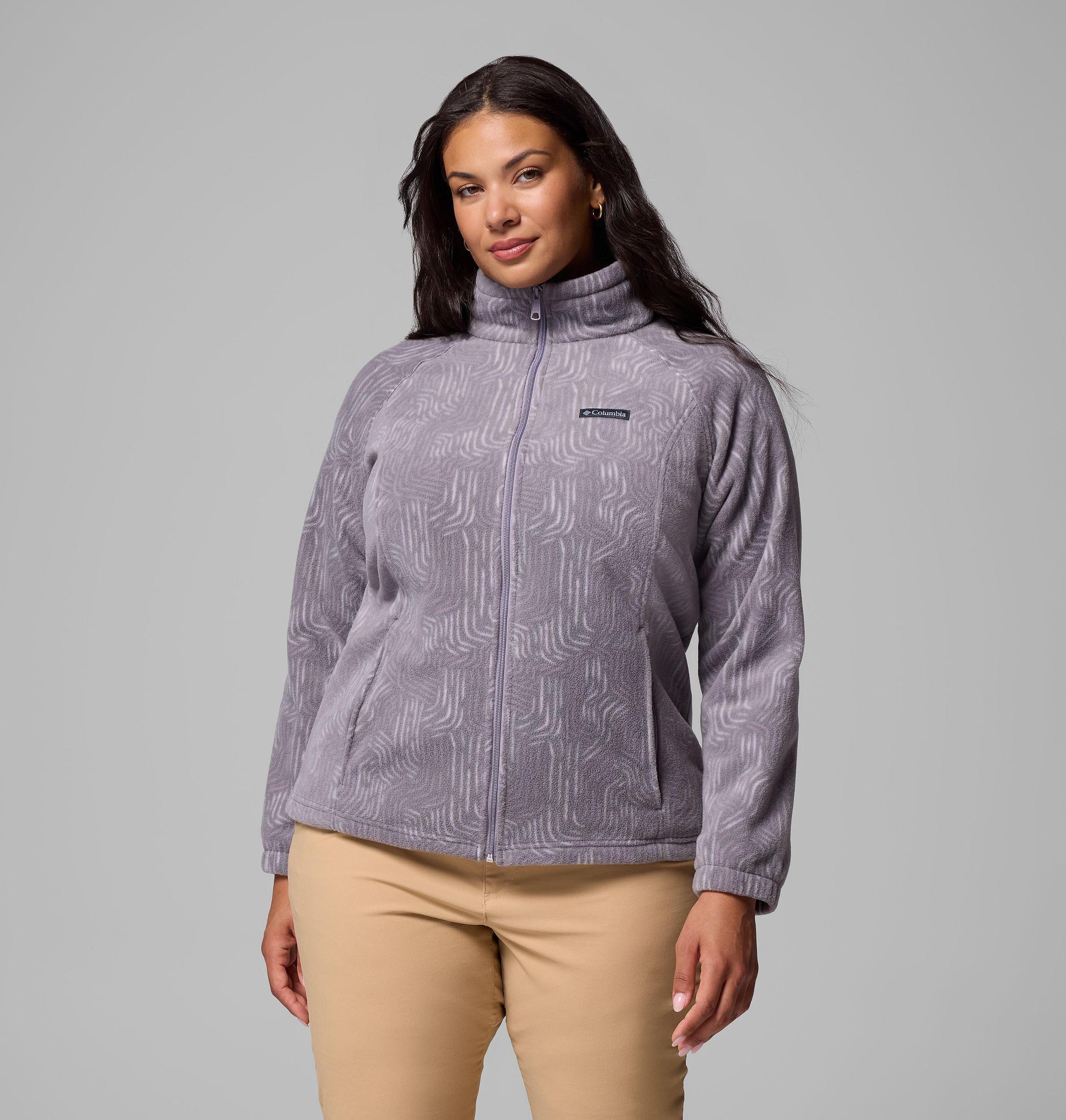 Columbia Womens Benton Springs Printed Full Zip Fleece Jacket - Plus Size- Product Image