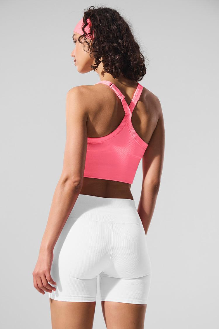 Seamless Ribbed Favorite Bra Tank - Neon Bubblegum Product Image
