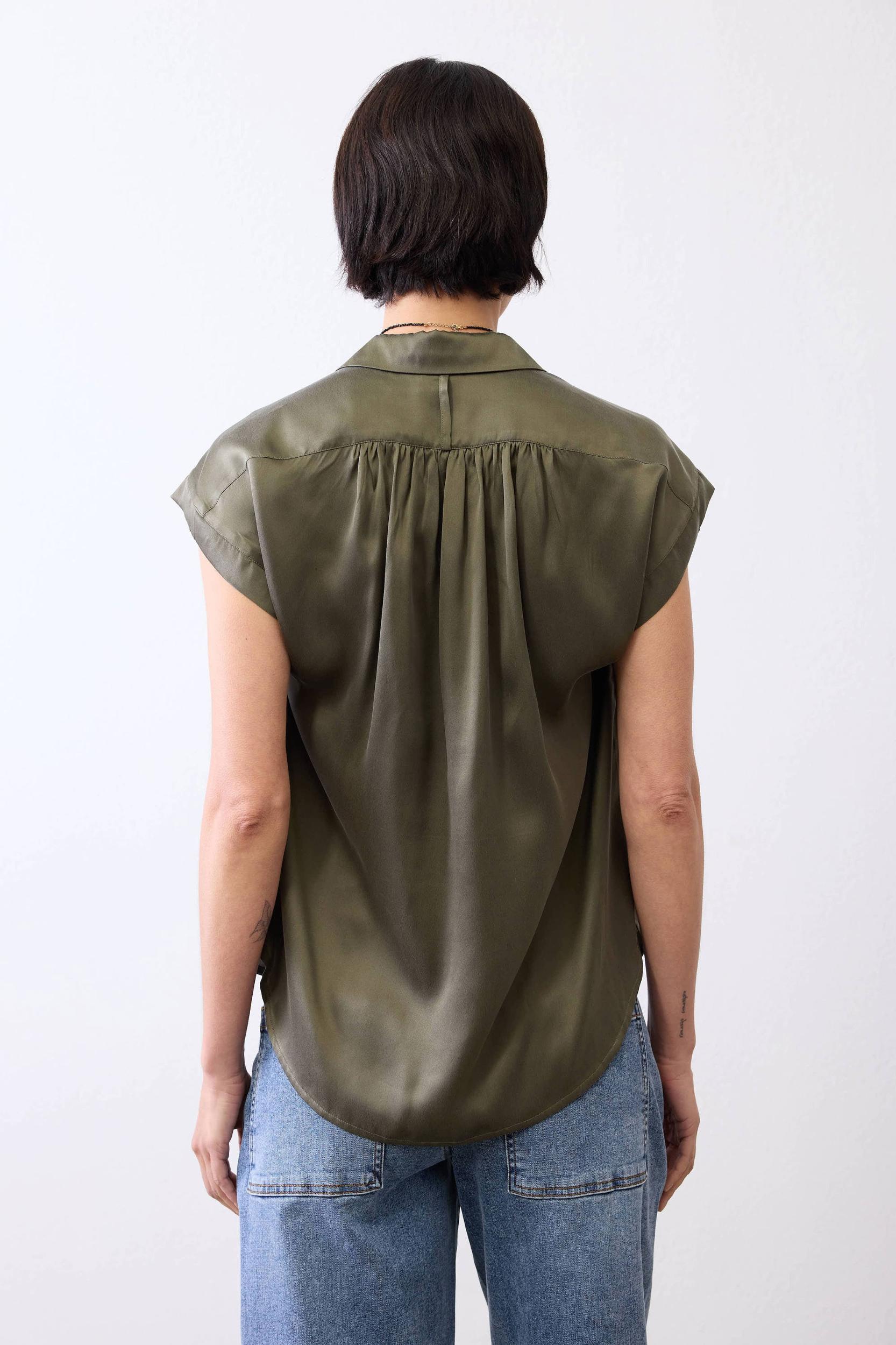 The Nonchalant Oversized Silk Blouse Product Image