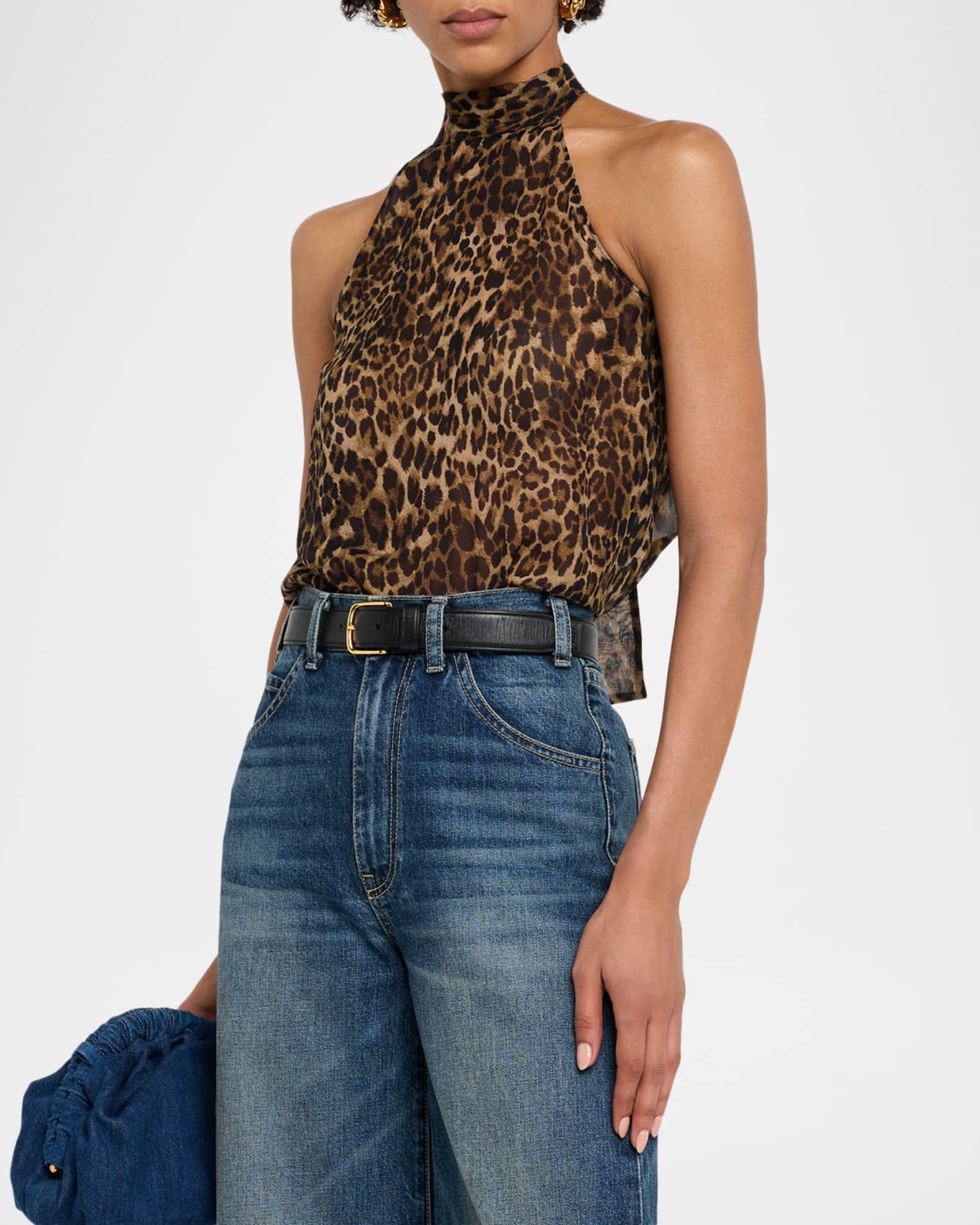 Alla Vintage Leopard Print Halter Top Product Image