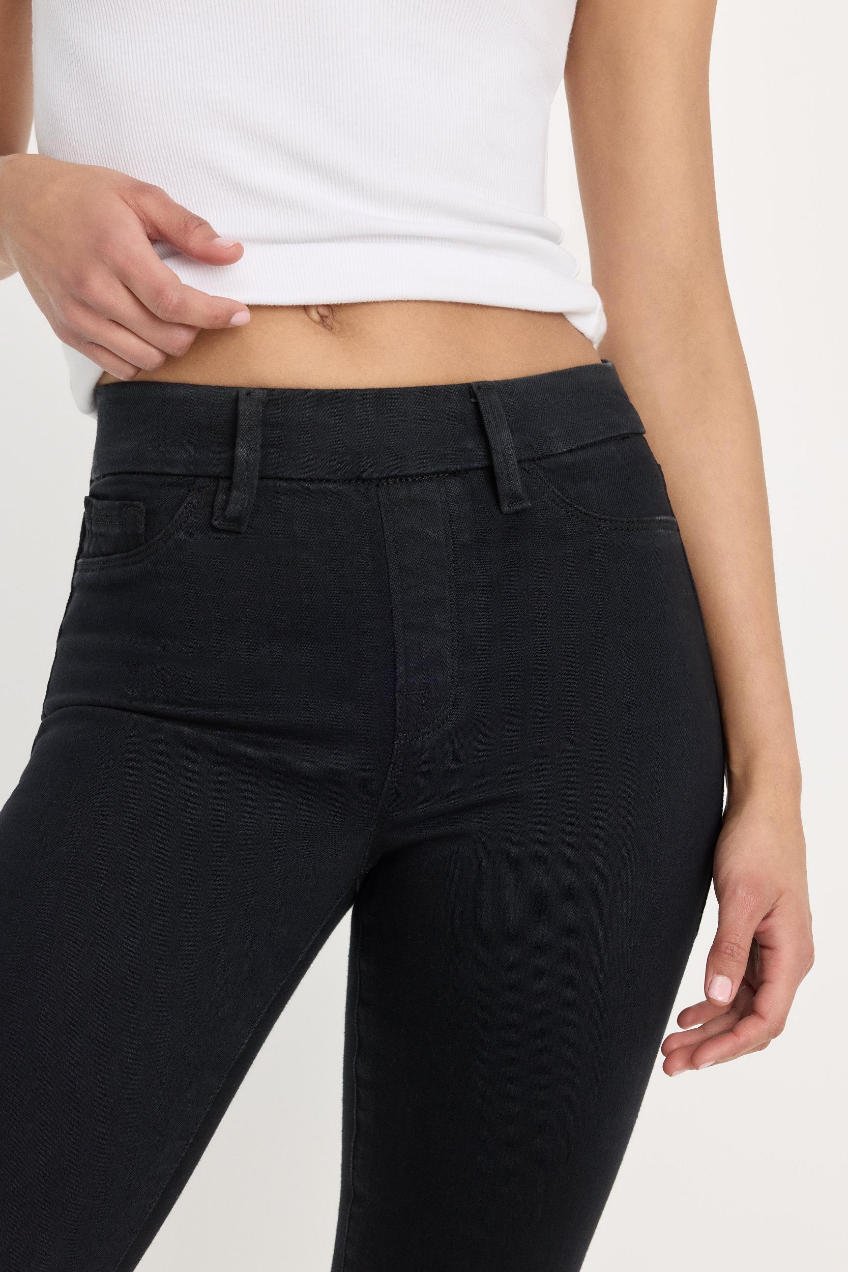 POWER STRETCH PULL-ON SKINNY JEANS | BLACK001 Product Image