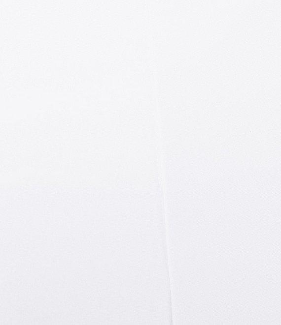 Multiples Solid 4-Way Stretch Ponte Elastic No-Waist Pintuck Pull-On Ankle Pants Product Image