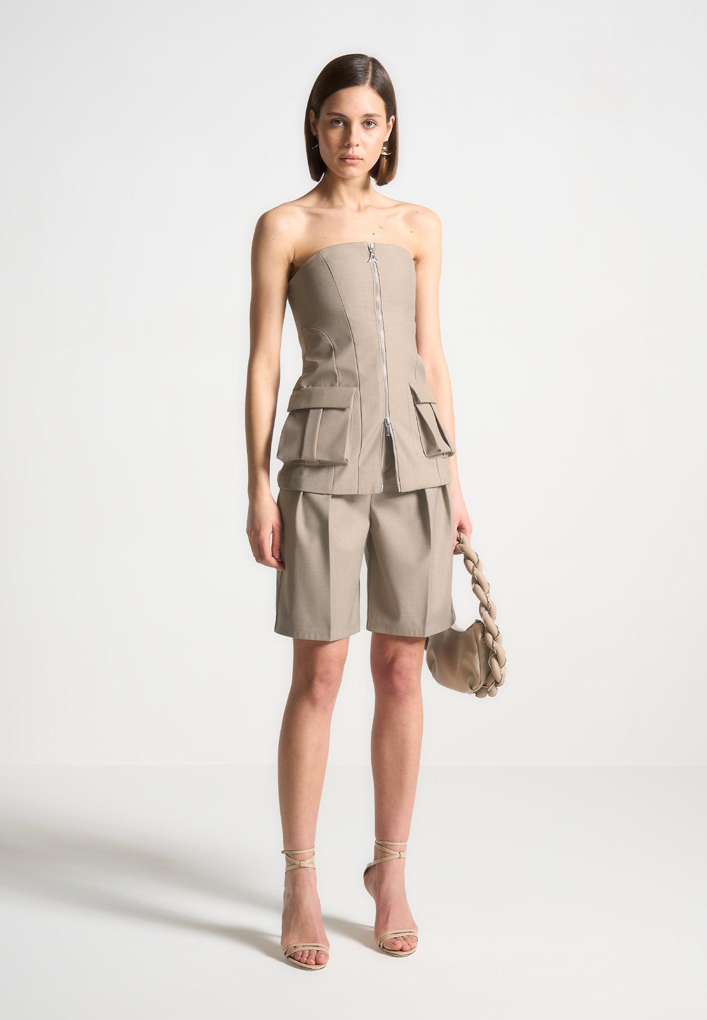 Tailored City Shorts - Taupe Female Product Image