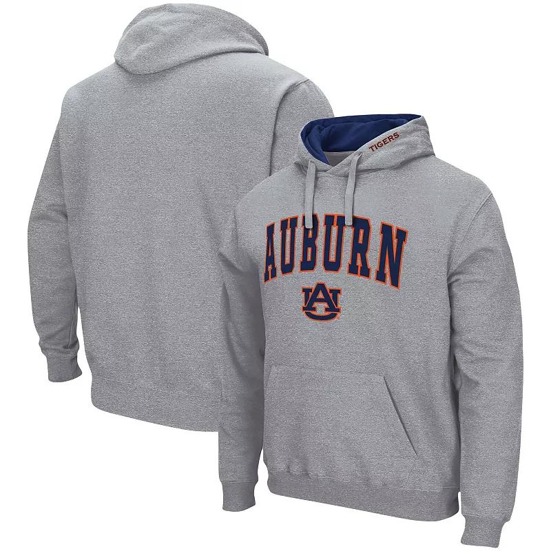 Men's Colosseum Heather Gray Auburn Tigers Arch & Logo 3.0 Pullover Hoodie, Size: 3XL, Grey Product Image