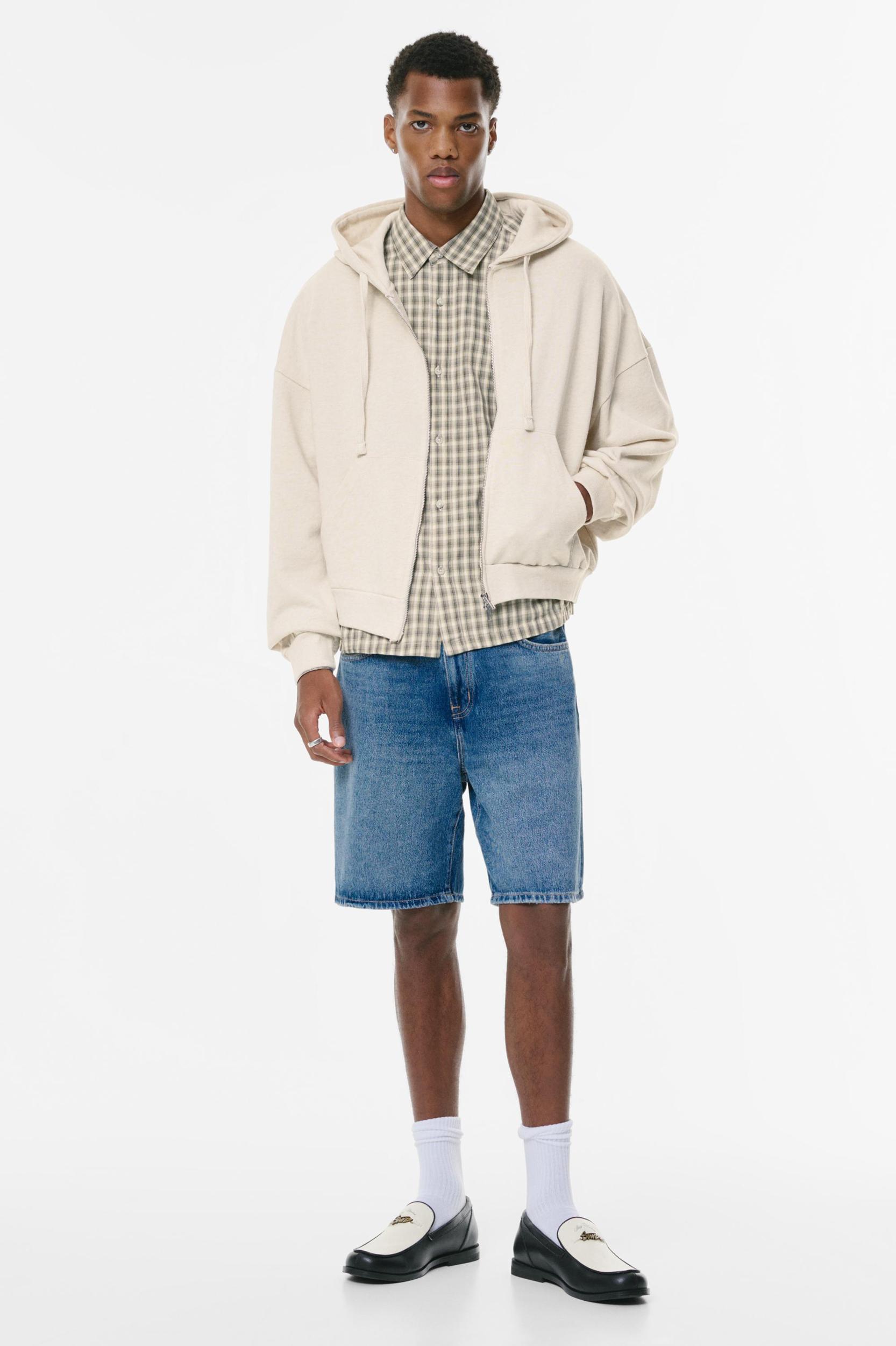 Cropped zip-up hoodie Product Image