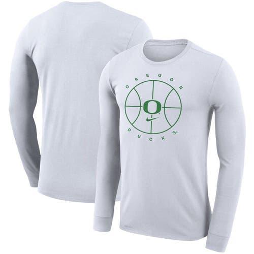 Men's Nike White Oregon Ducks Basketball Icon Legend Performance Long Sleeve T-Shirt at Nordstrom, Size X-Large Product Image