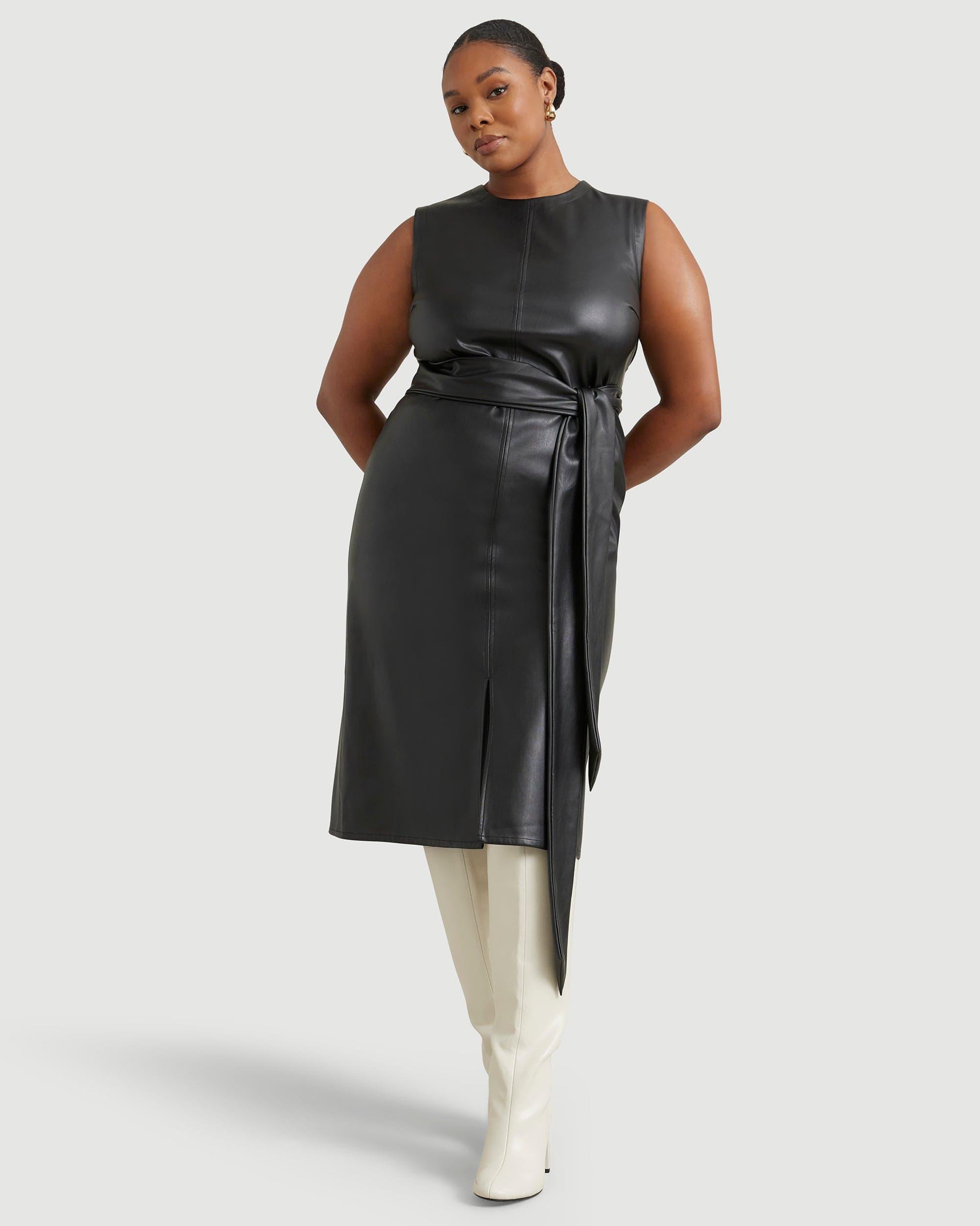 Pilar Vegan Leather Tie-Front Dress Product Image