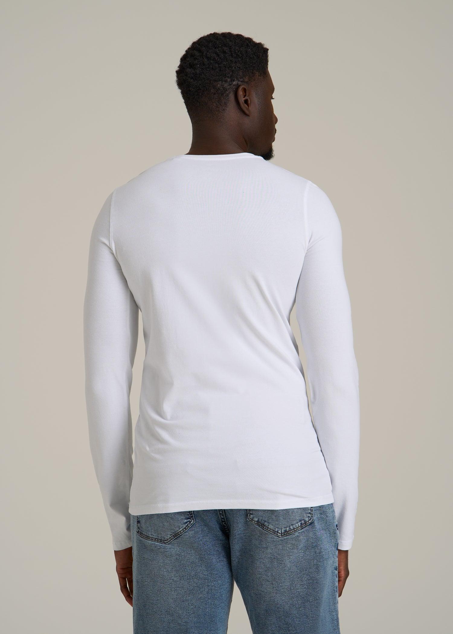 The Essential SLIM-FIT Long Sleeve Tee for Tall Men in White Male Product Image