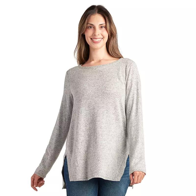 Womens AGB Long Sleeve Split Hem Tunic Pink Product Image