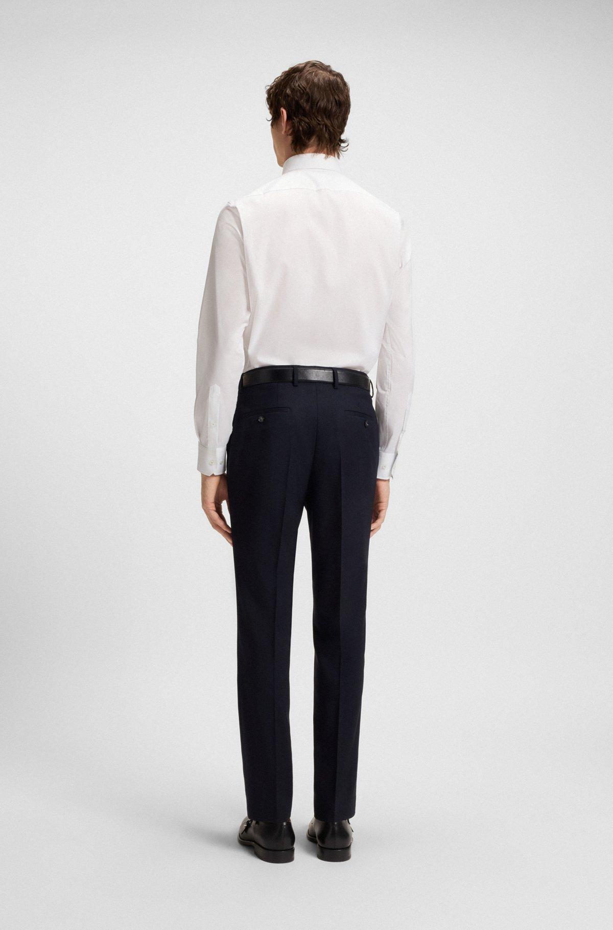 BOSS - Regular-fit shirt in easy-iron cotton poplin - White Product Image