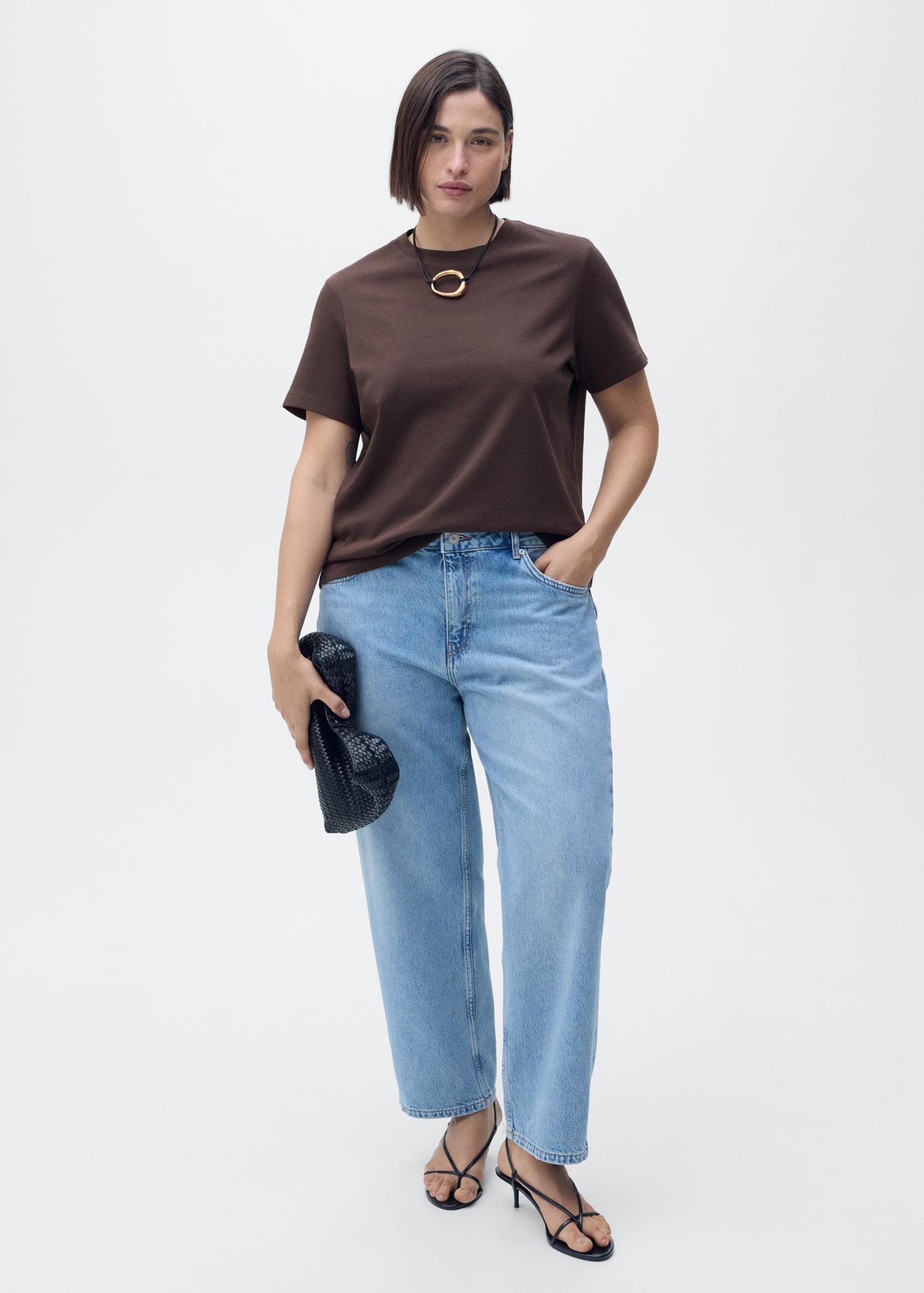 Cotton short-sleeved t-shirt - Women | MANGO USA Product Image