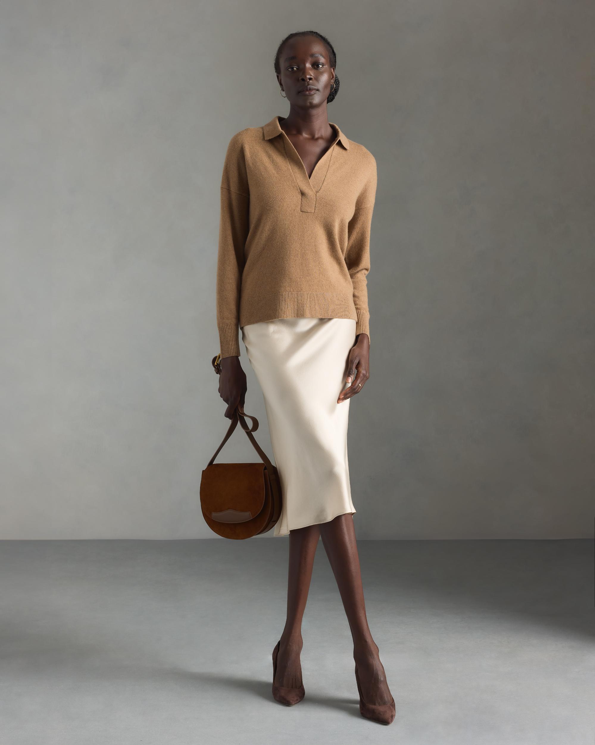 Quince | Women's Mongolian Cashmere Polo Sweater Product Image