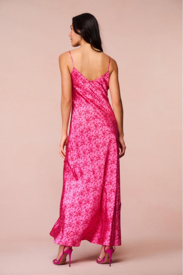 Azalea Silk Bow-Printed Maxi Dress Product Image