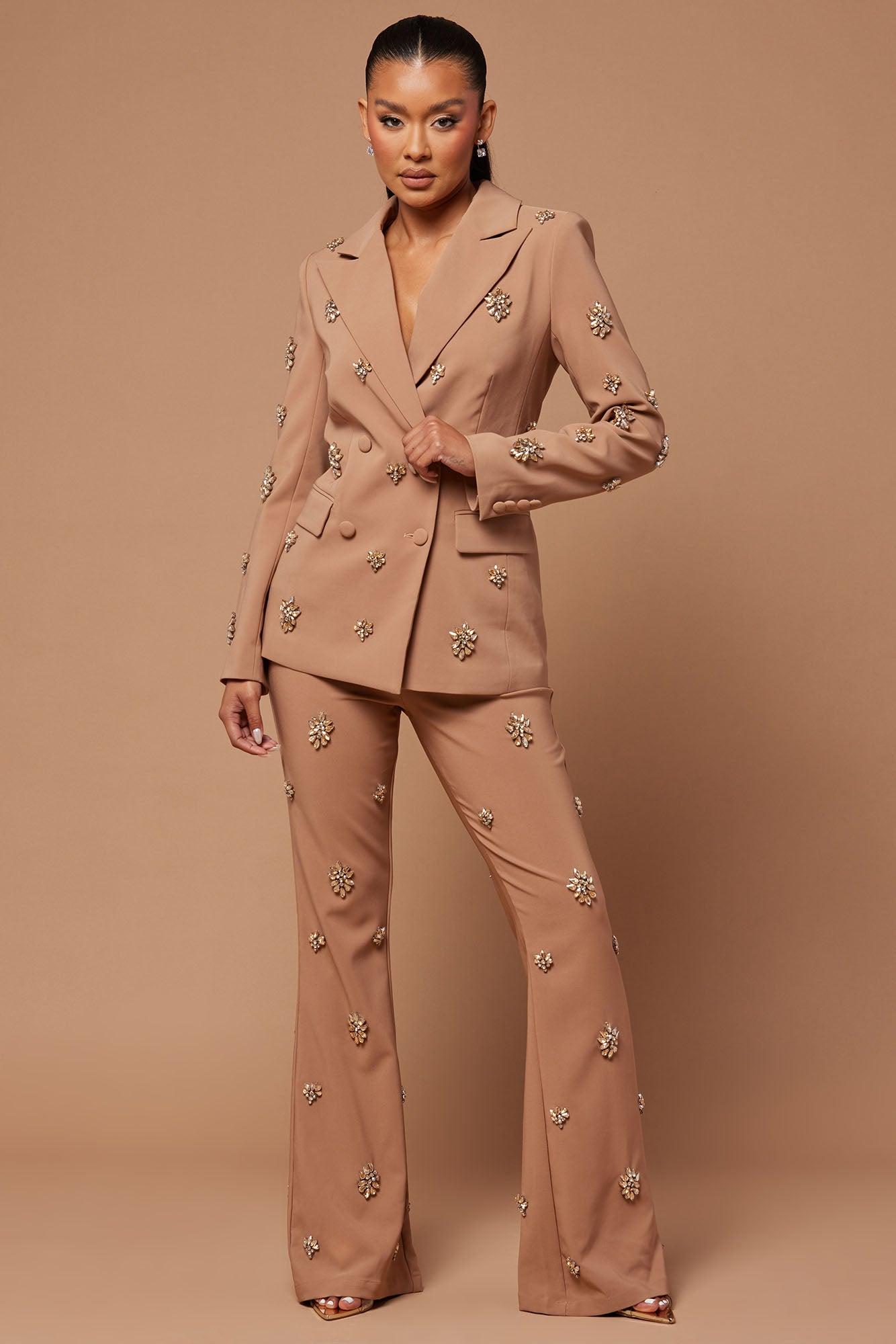 Verona Embellished Jacket - Mocha Product Image