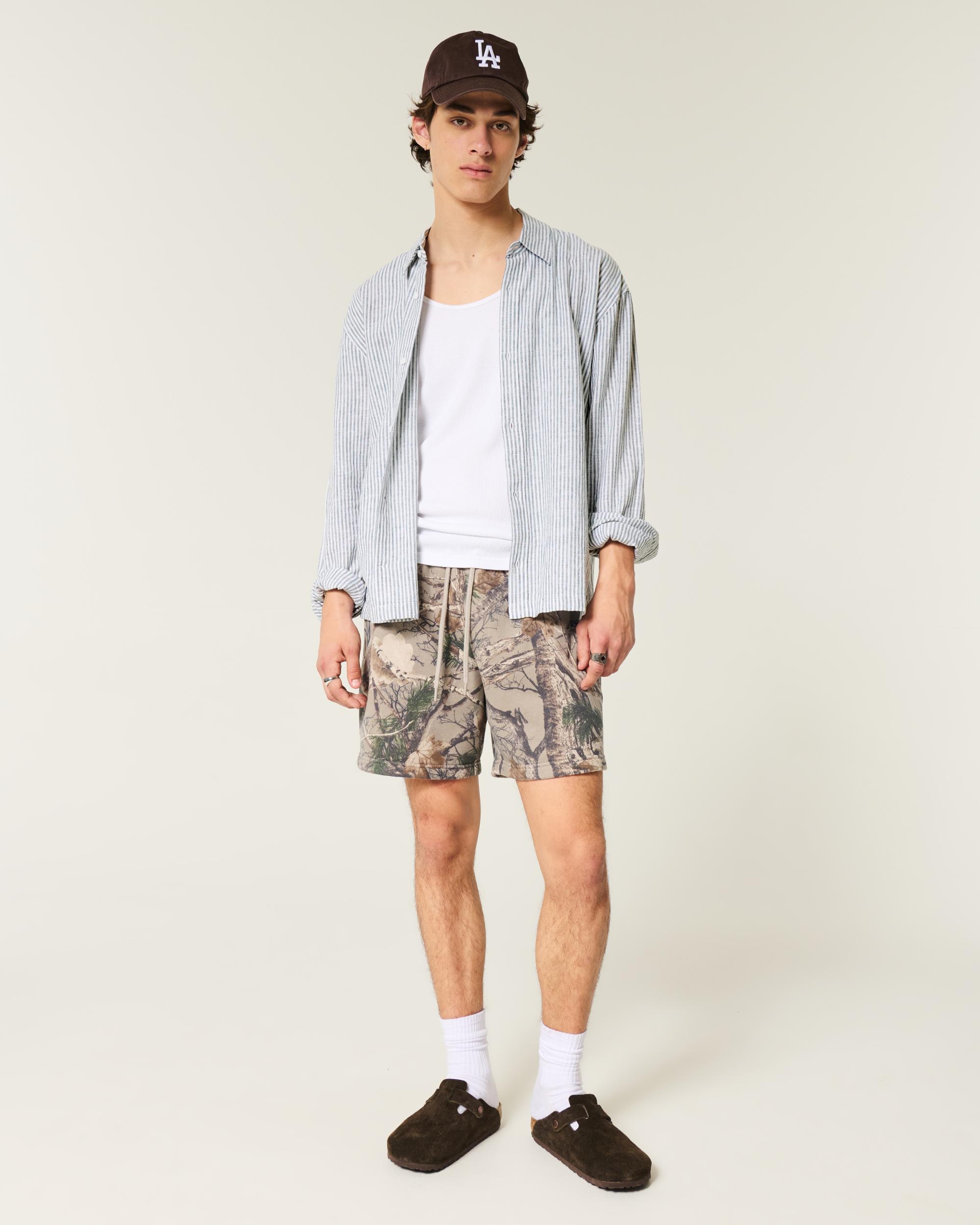 Linen-Blend Button-Through Shirt Product Image