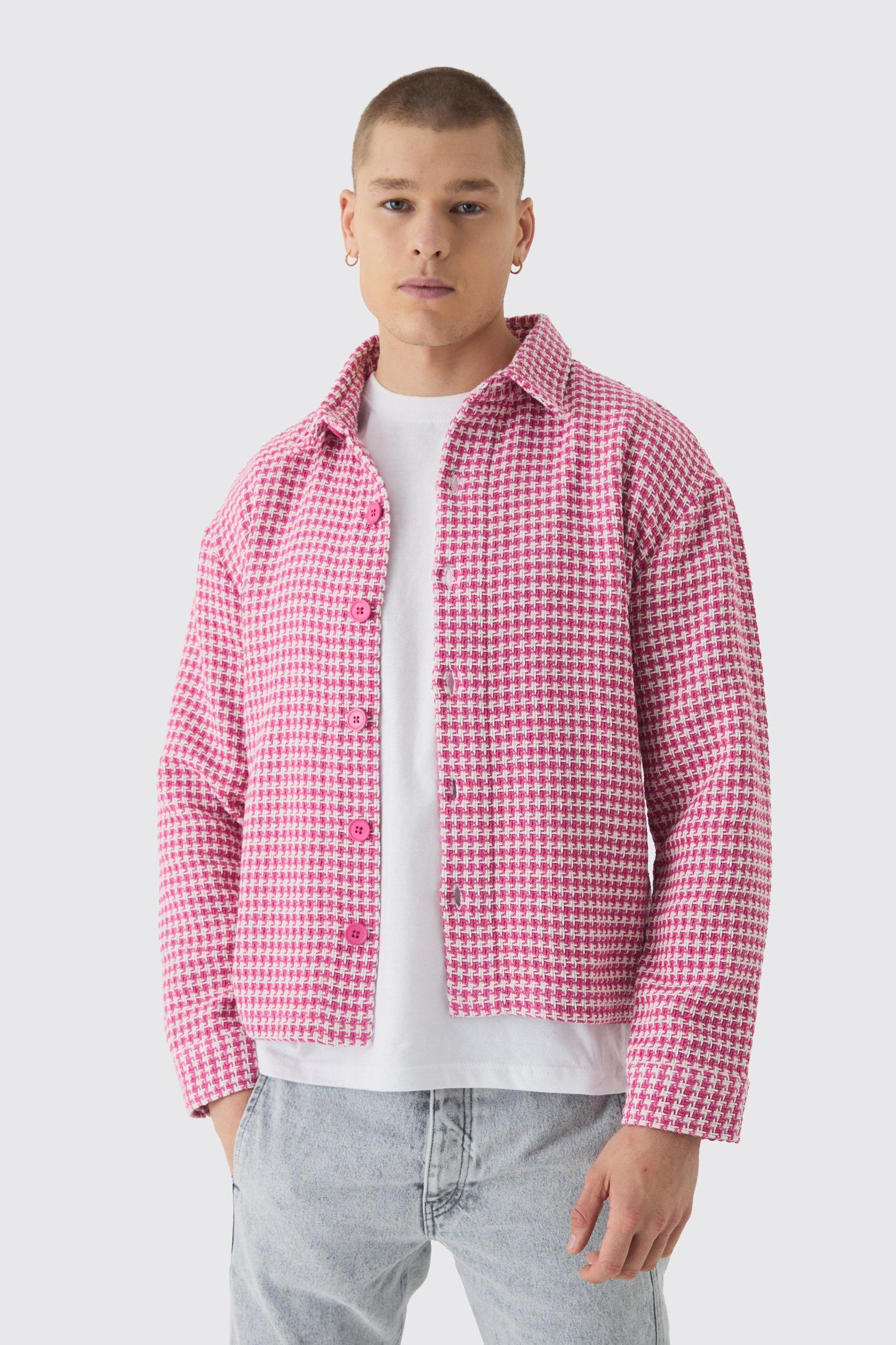 Regular Boucle Flannel Shirt Jacket | boohooMAN USA Product Image