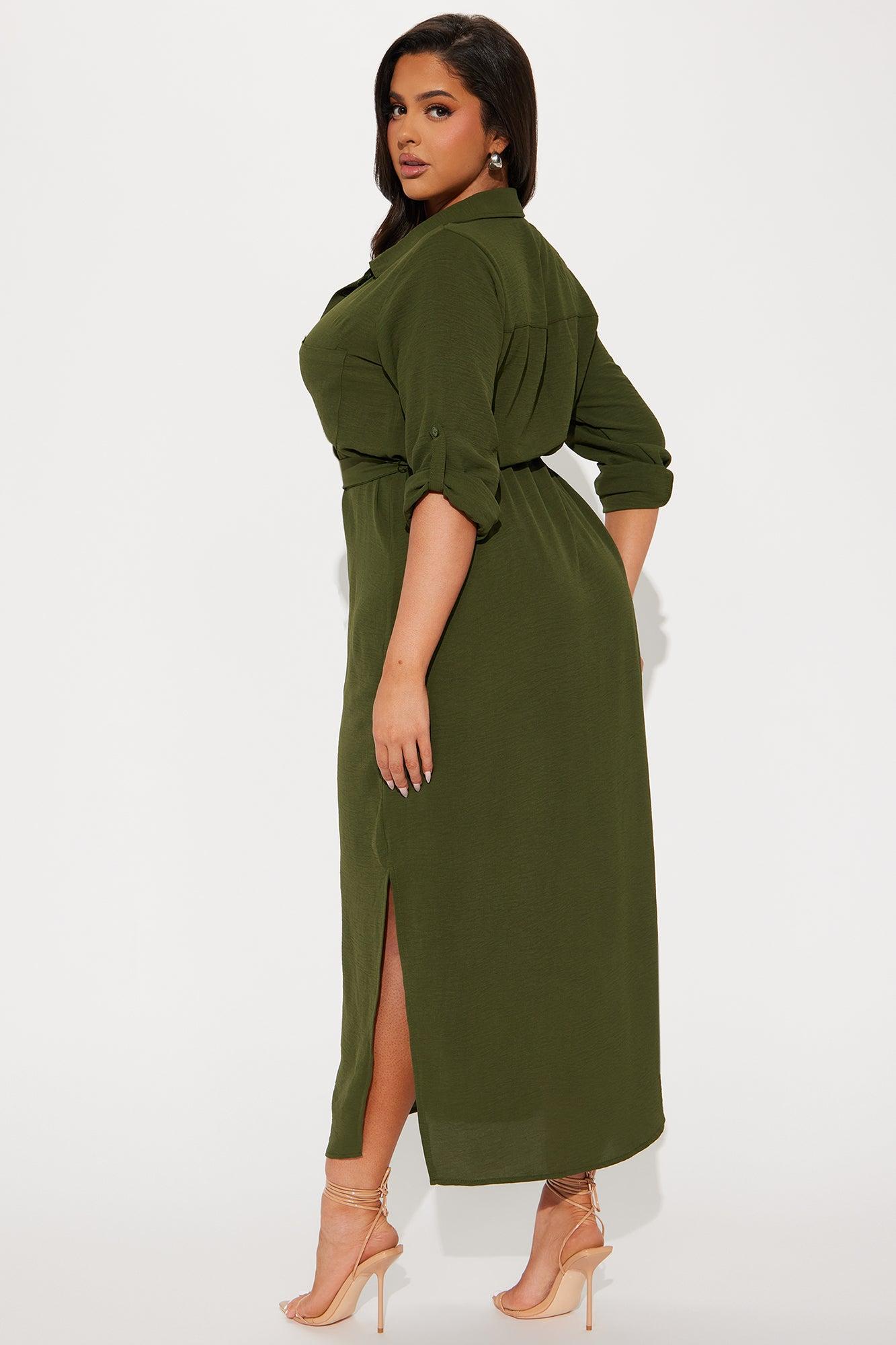 Olivia Shirt Maxi Dress - Hunter Product Image