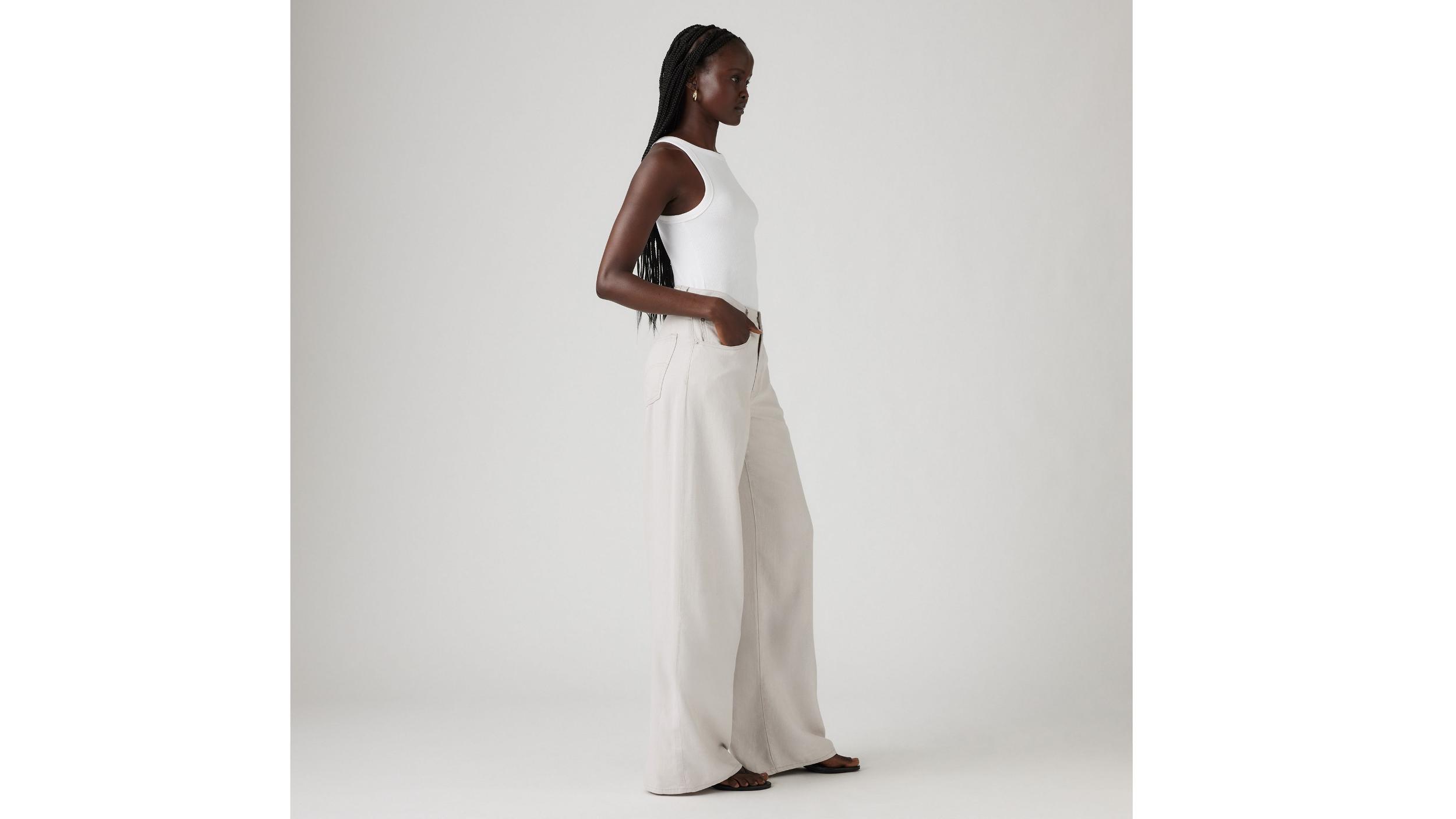 XL Baggy Straight Linen Blend Women's Pants Product Image
