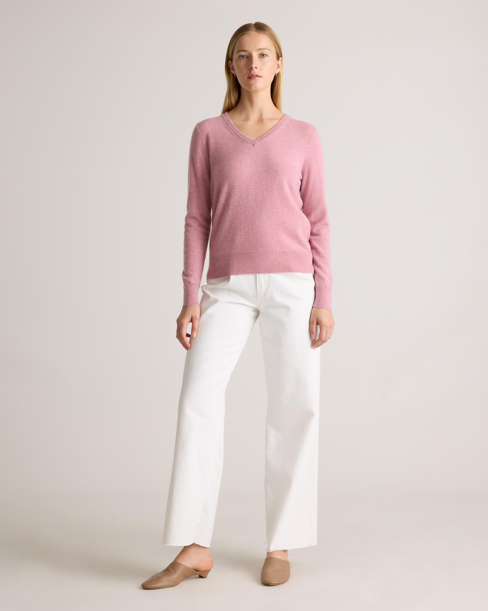 Quince | Women's Mongolian Cashmere V-Neck Sweater Size XL Product Image